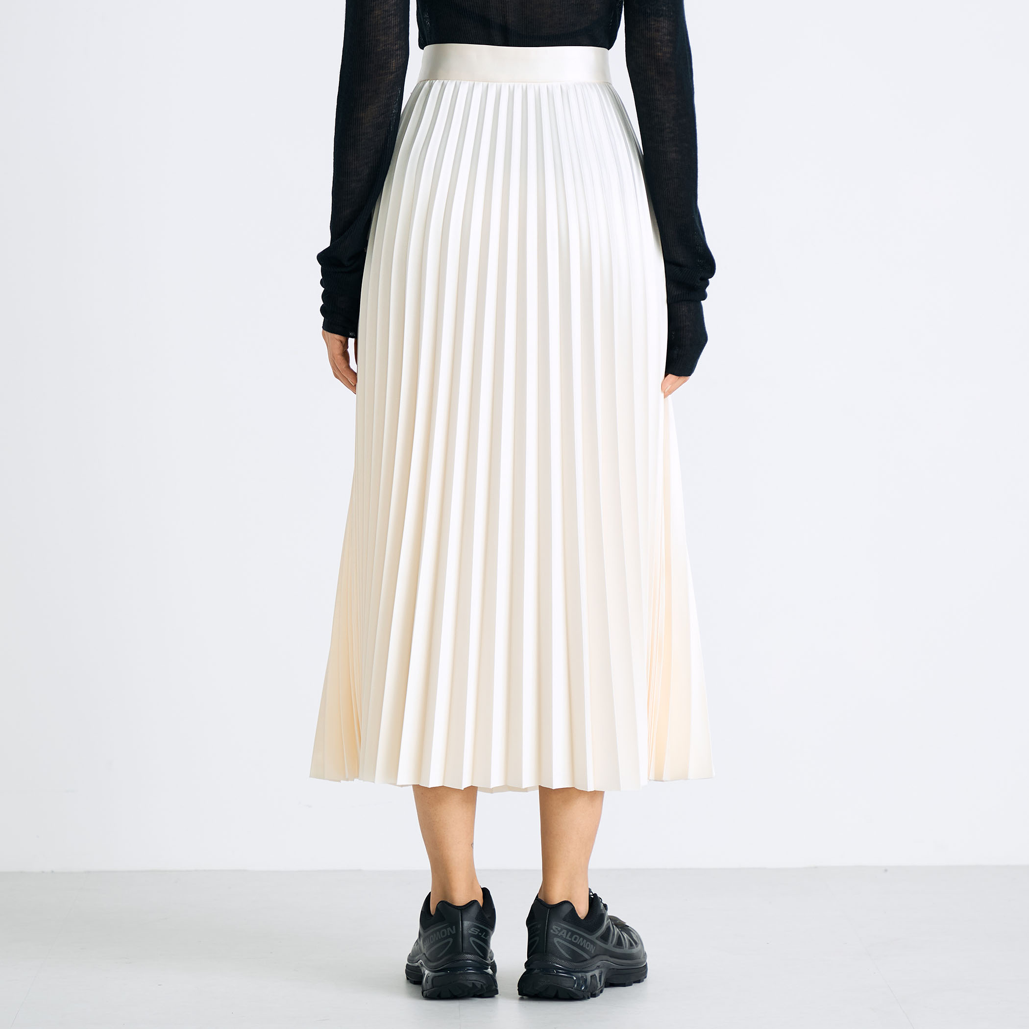 DECEMBER MAY プリーツスカート ブラック/ホワイト/グリーン WEB限定セール☆1990円→1290円 イレギュラープリーツスカート