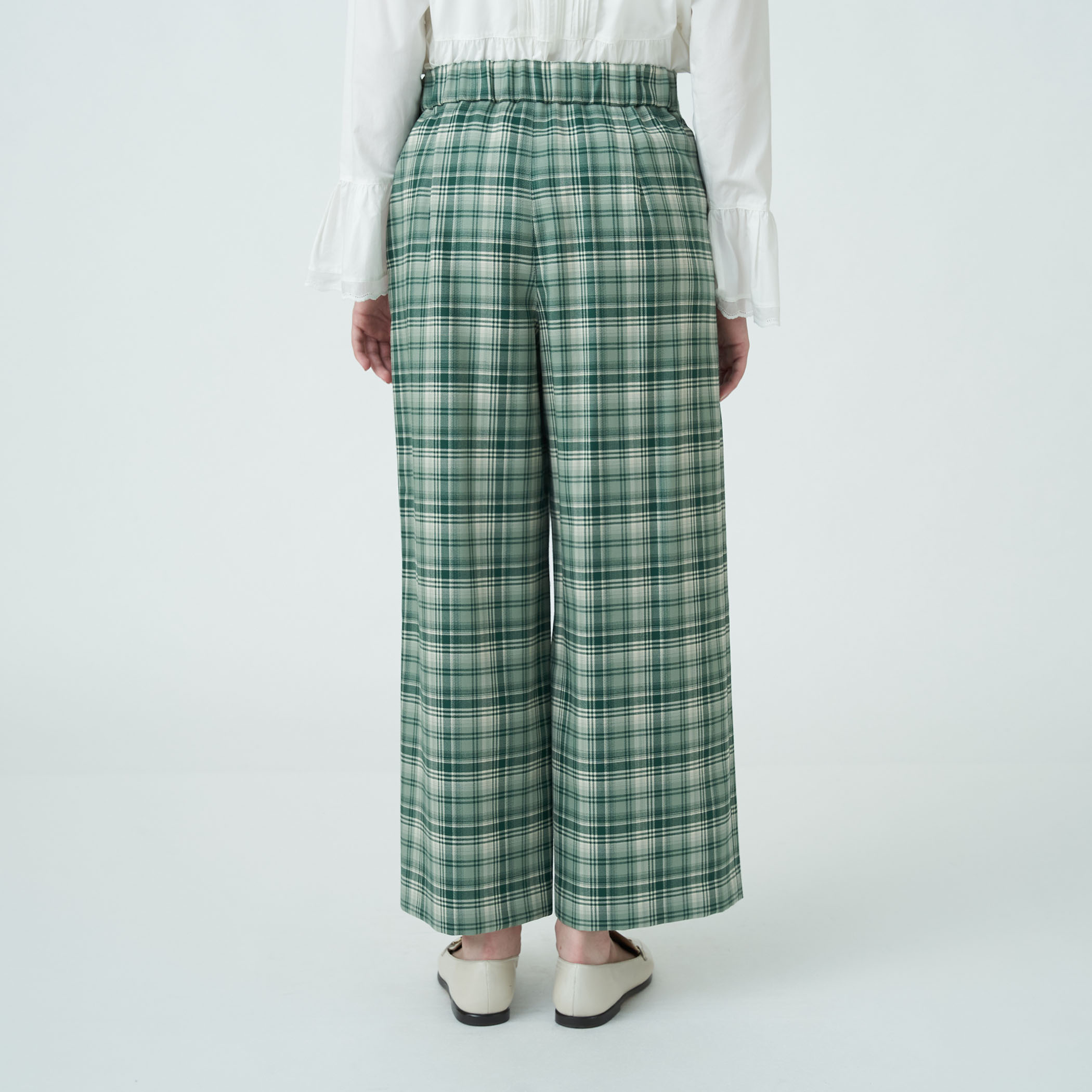 Sacaiワイドクロプッドチェックパンツ Sacaiワイドクロプッドチェックパンツ