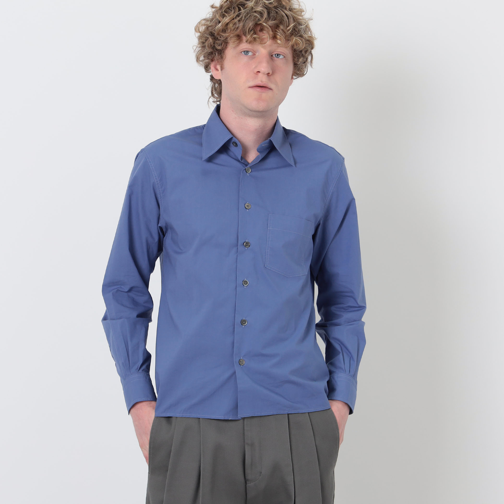 CAMISAS MANOLO CAMISA SHIRT コットンレギュラーカラーロングスリーブ 