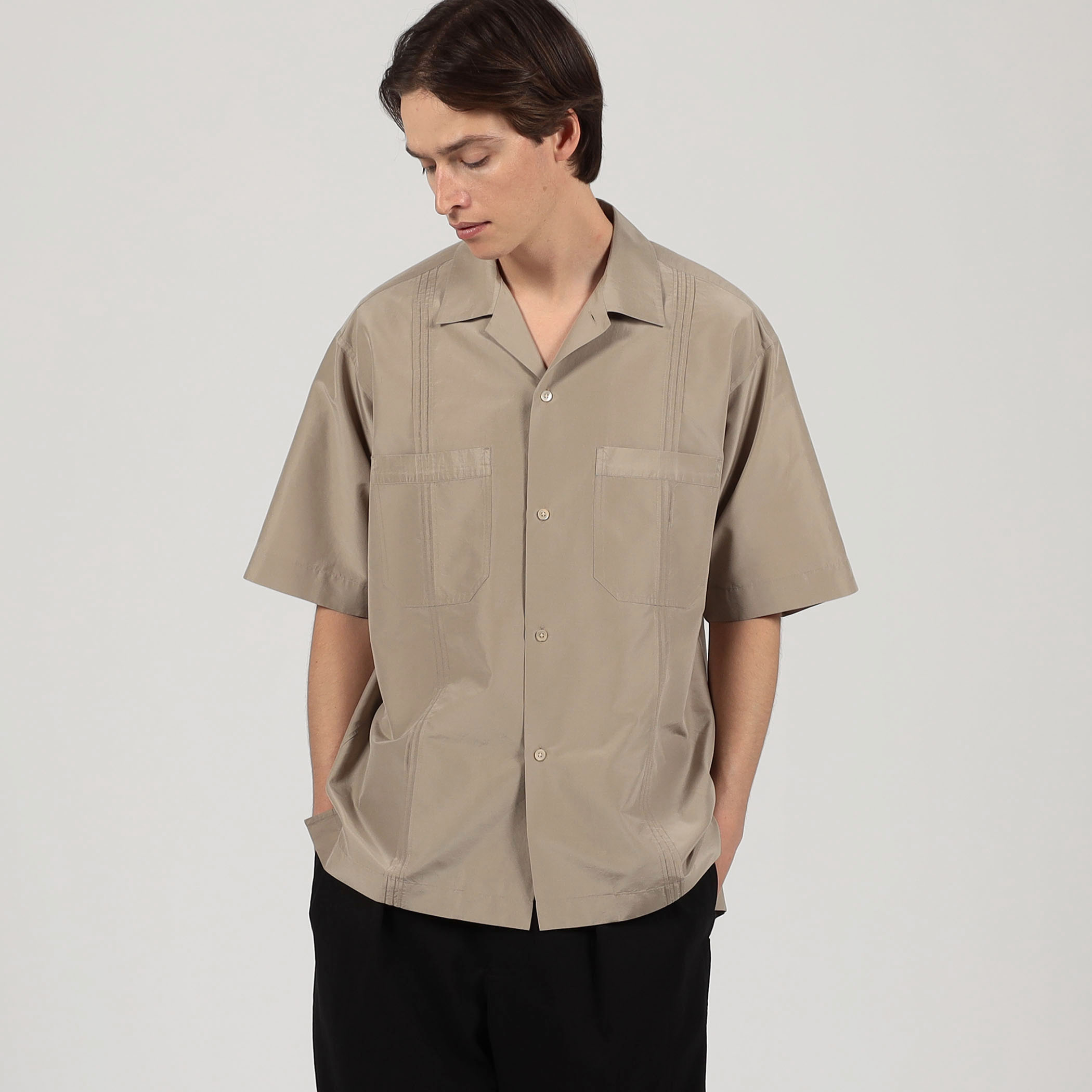 【美品】トゥモローランド コットンシルクマルチストライプ オープンカラーブラウス トゥモローランド コットンシルクマルチストライプ オープン