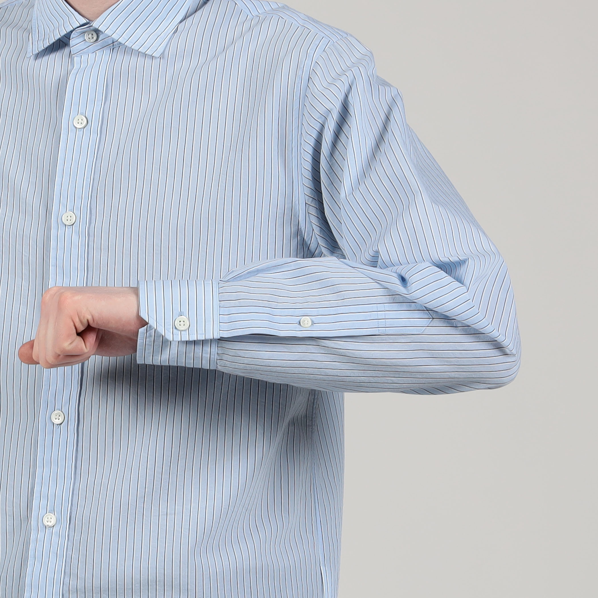 コットンナイロンワッシャー セミワイドカラーシャツ