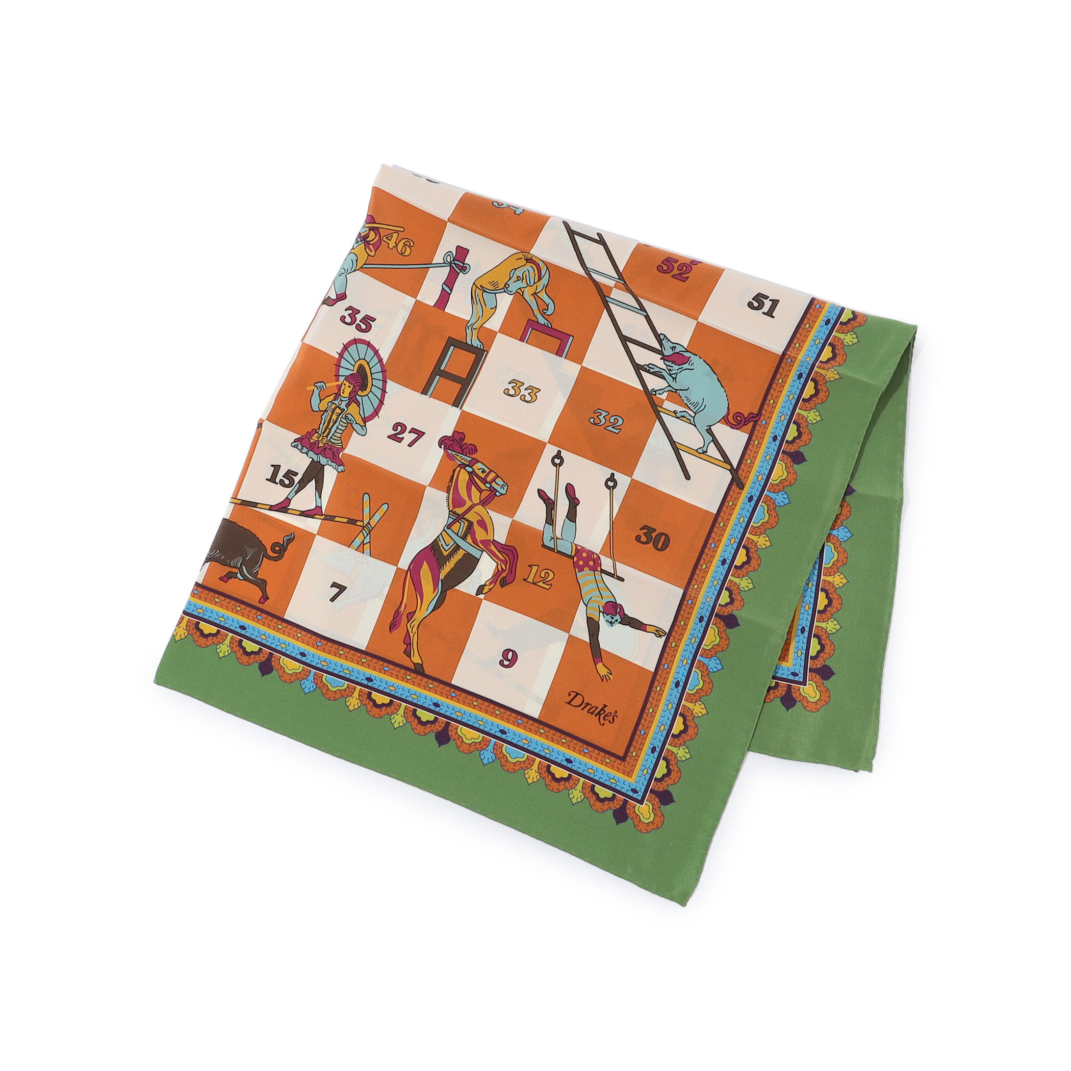 Drake's SNAKES AND LADDERS PRINT BANDANA シルクプリントスカーフ