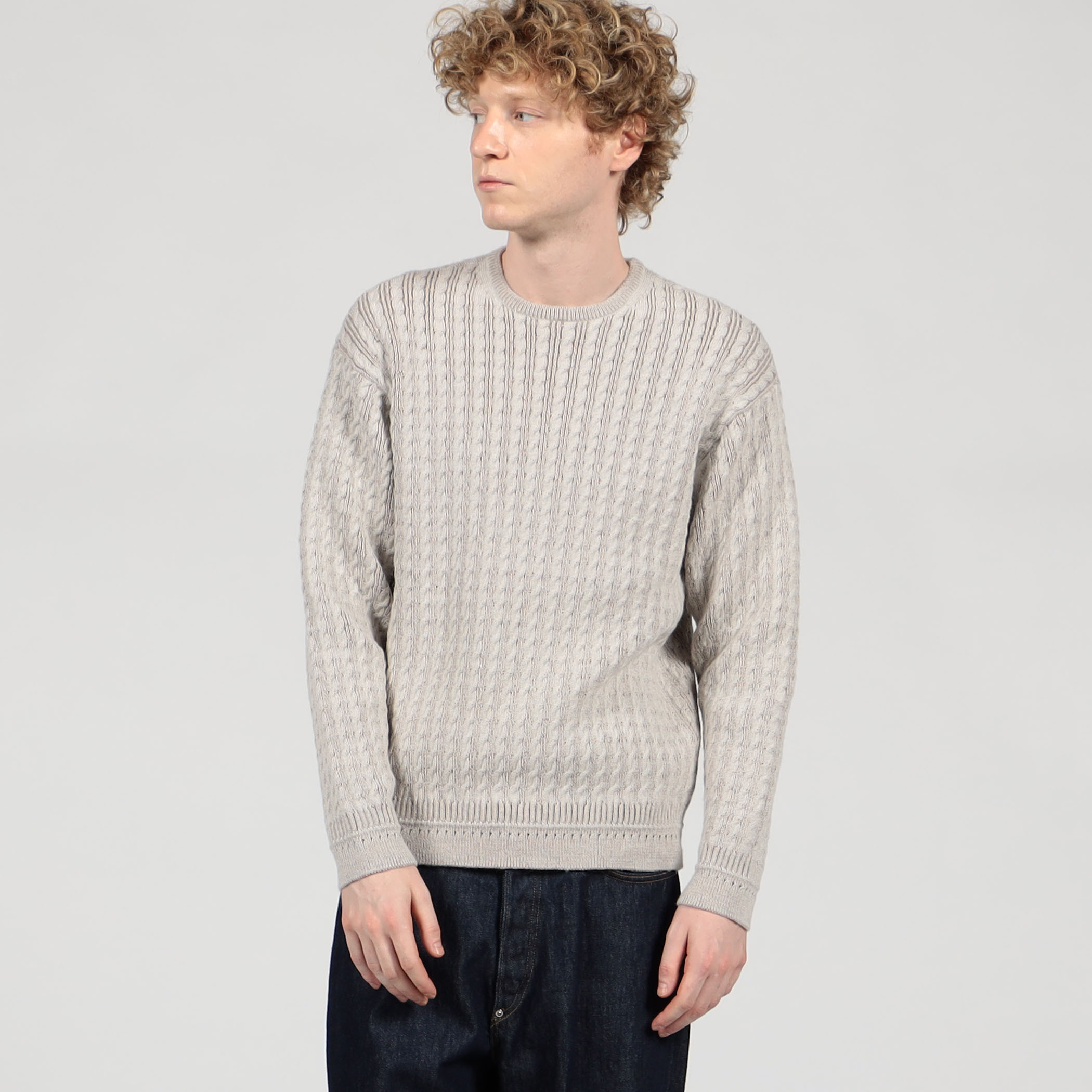 TOMORROWLAND tricot アルパカポリエステルケーブル クルーネックプル