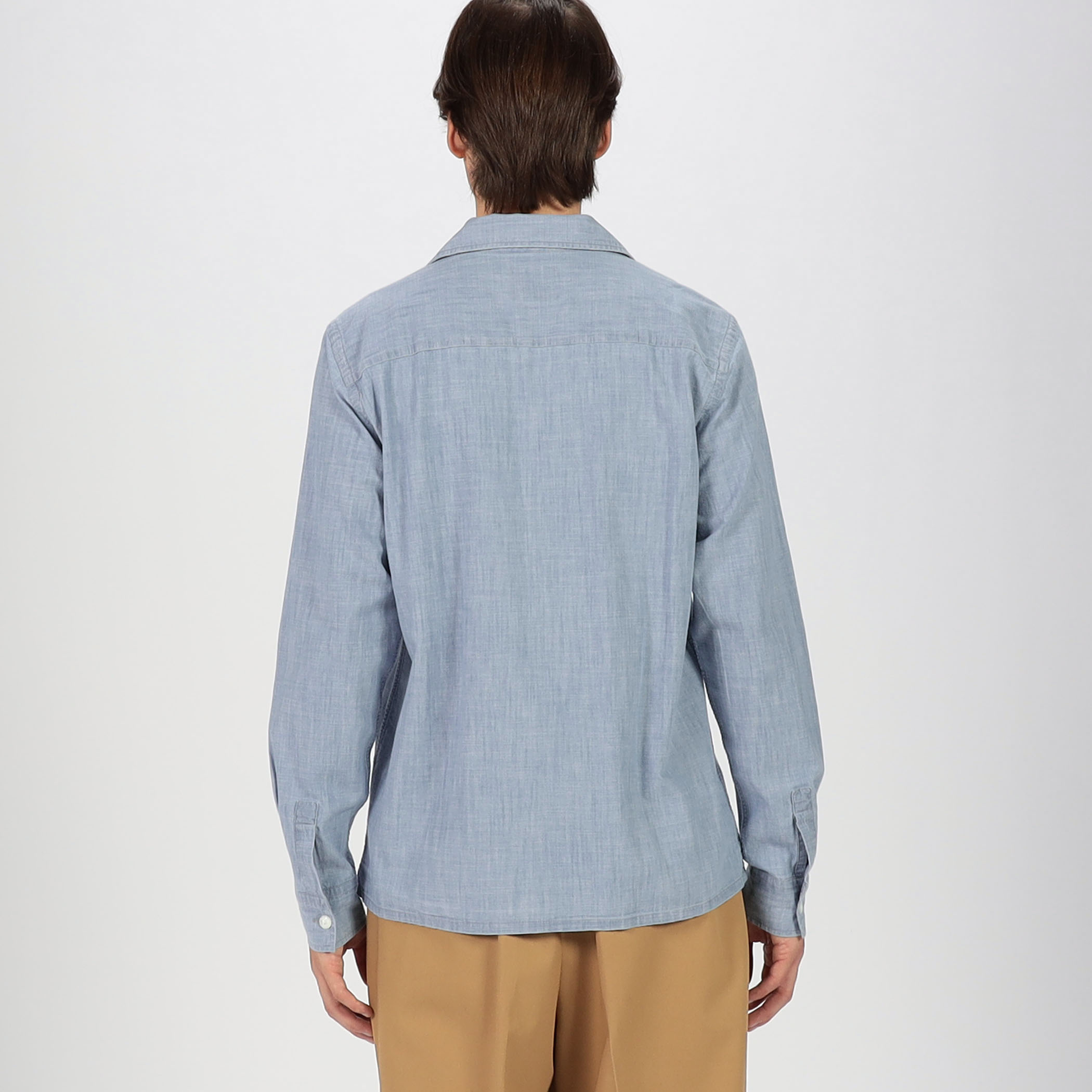 Drake's コットンシャンブレー オープンカラーシャツ