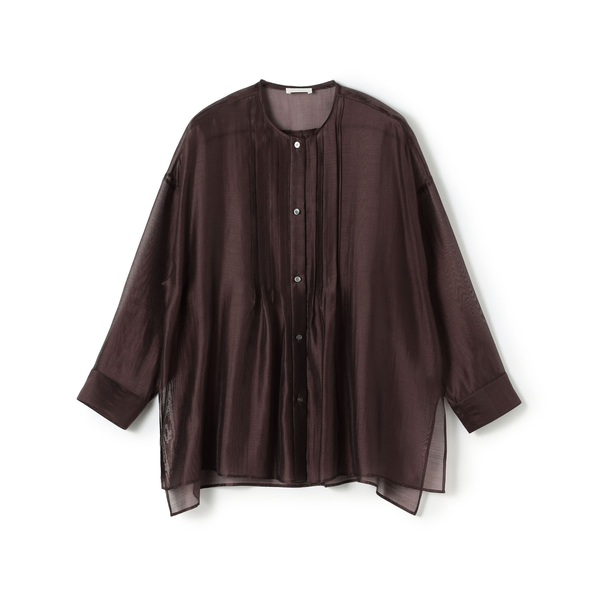 【WEB先行予約】セルロースポリエステルオーガンジー ランダムタックブラウス