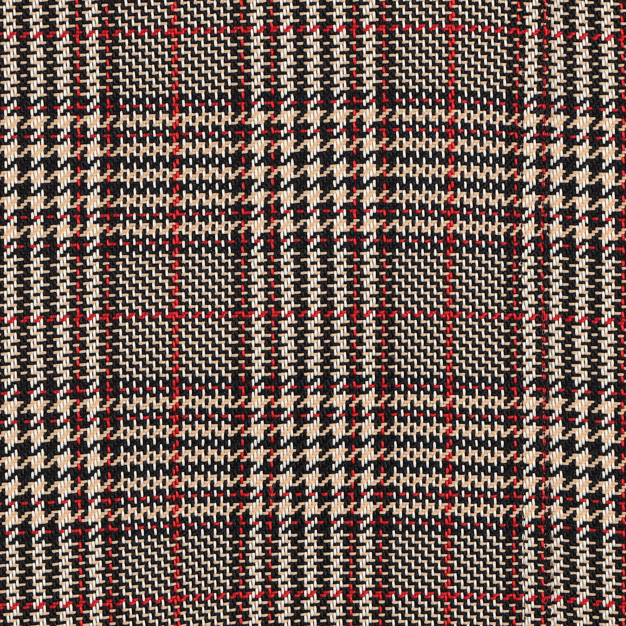 □CABaN コットンポリエステル グレンチェックスタンドカラーコート