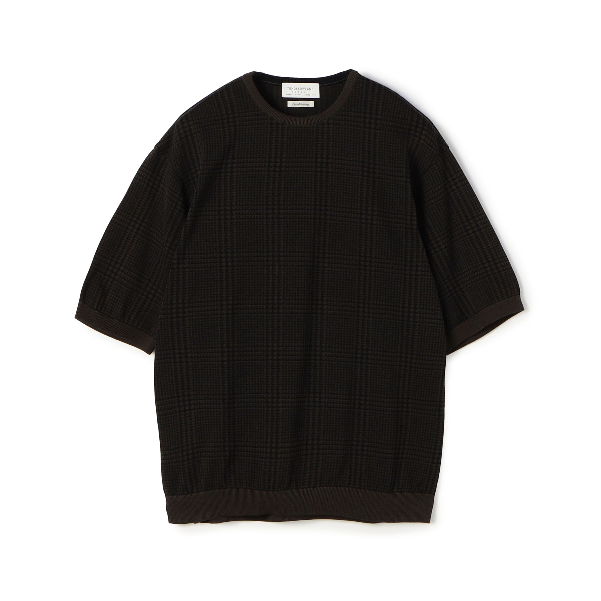 TOMORROWLAND tricot チェック柄 コットンハーフスリーブ ニット