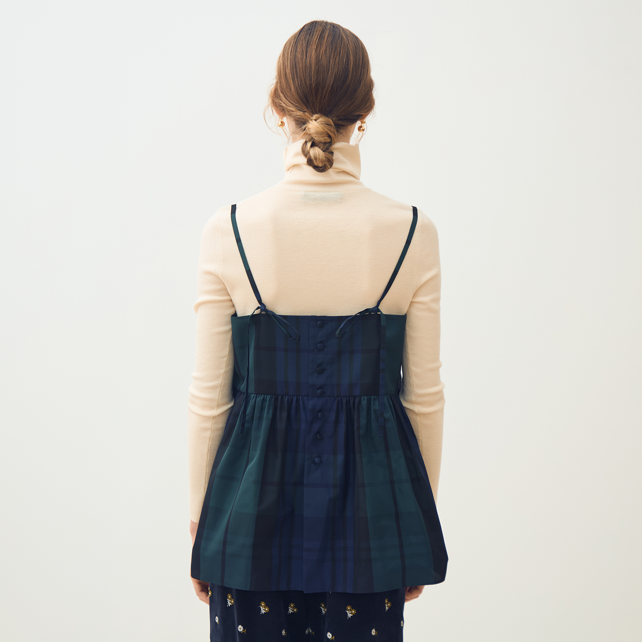 シルクタフタチェック キャミソールトップス｜トゥモローランド 公式通販