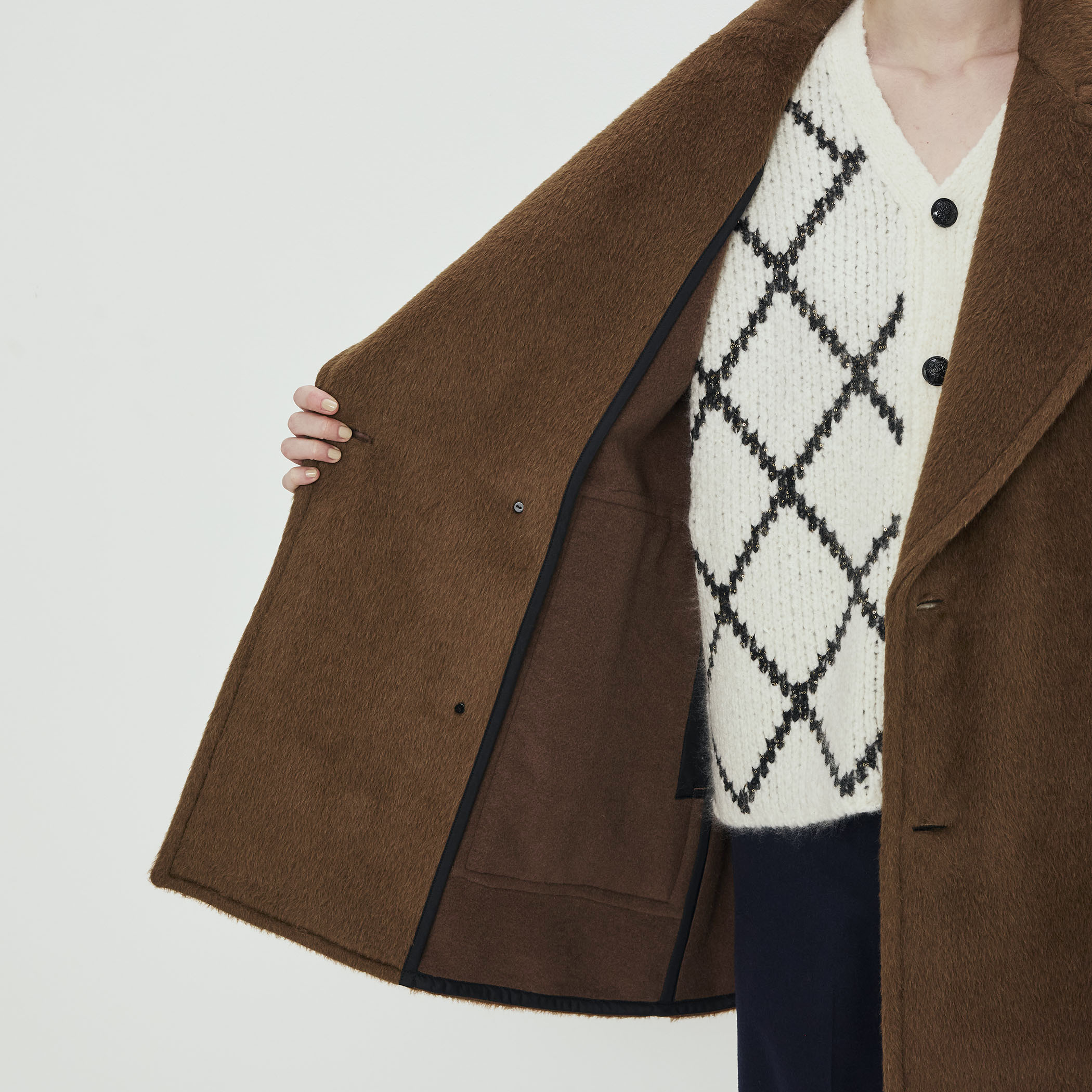 ベビーアルパカブレンド リバーボリュームピーコート