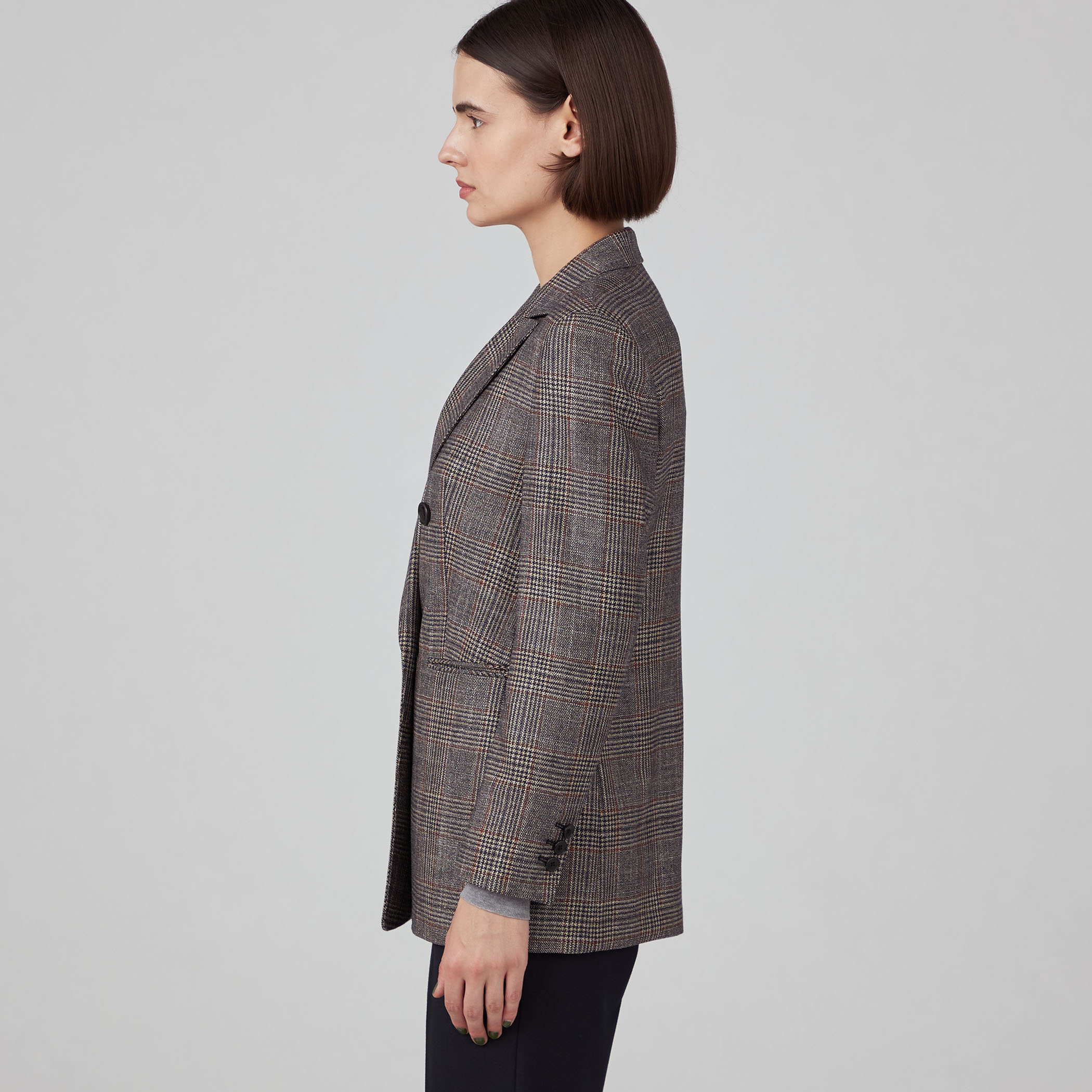美品♡トゥモローランド　REGGIANI テーラードジャケット　ダブル　ベージュ SILK AIR GLEN CHECK ダブルブレストジャケット