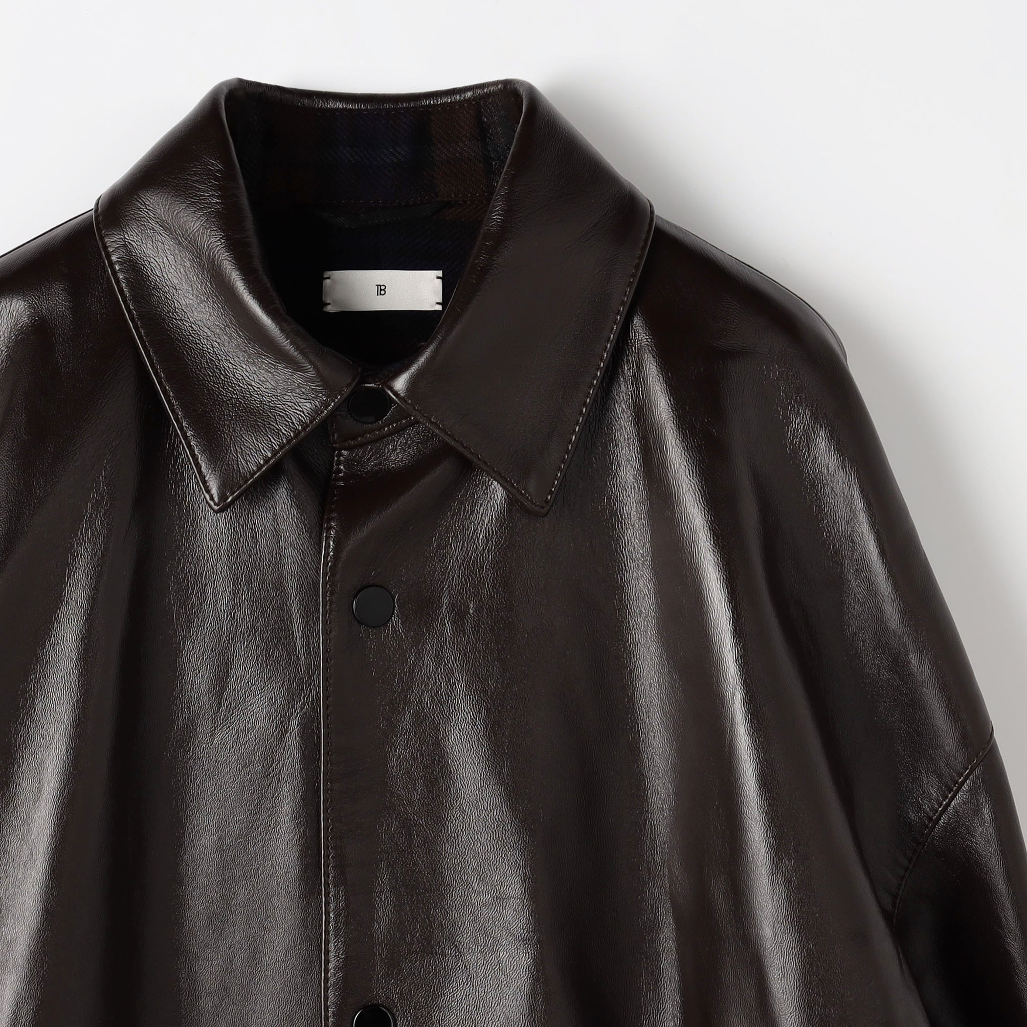 TOMORROWLAND アニリンレザーステンカラーコート ブラック セール】 アニリンレザー ステンカラーコート （ステンカラー