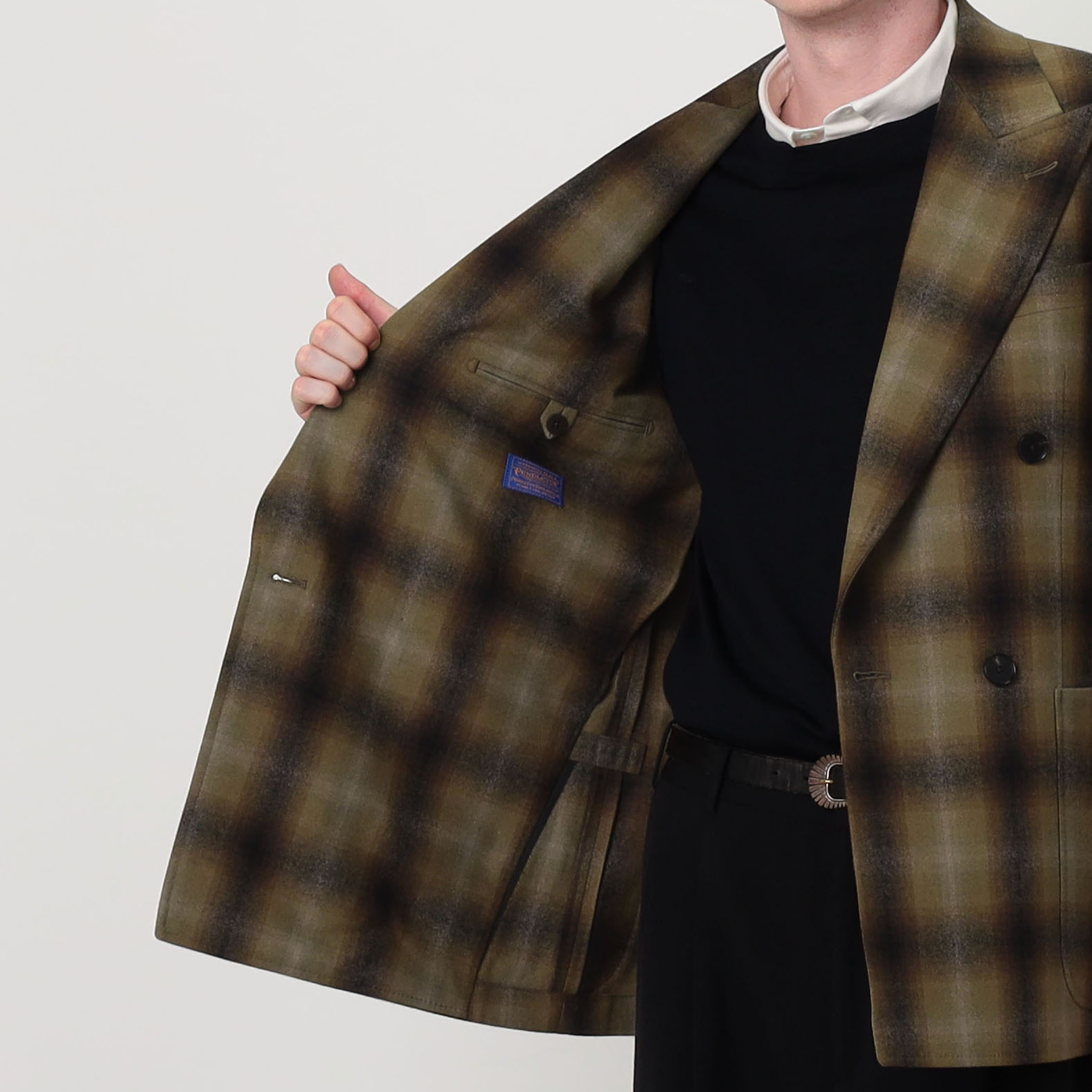 別注】PENDLETON ウールオンブレチェック ダブルブレスト4ボタン