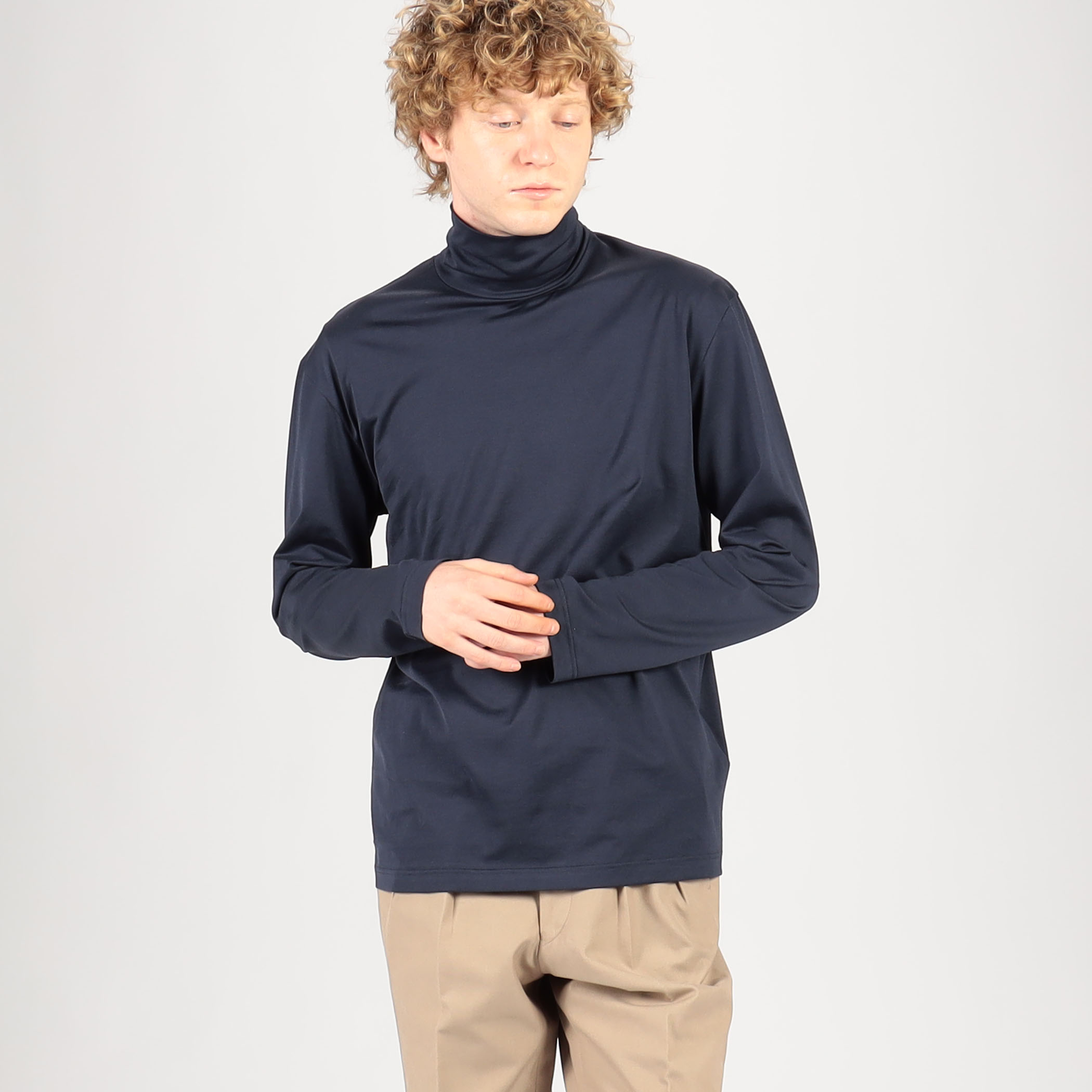 SUNSPEL MTSH0197 コットンタートルネック ロングスリーブTシャツ