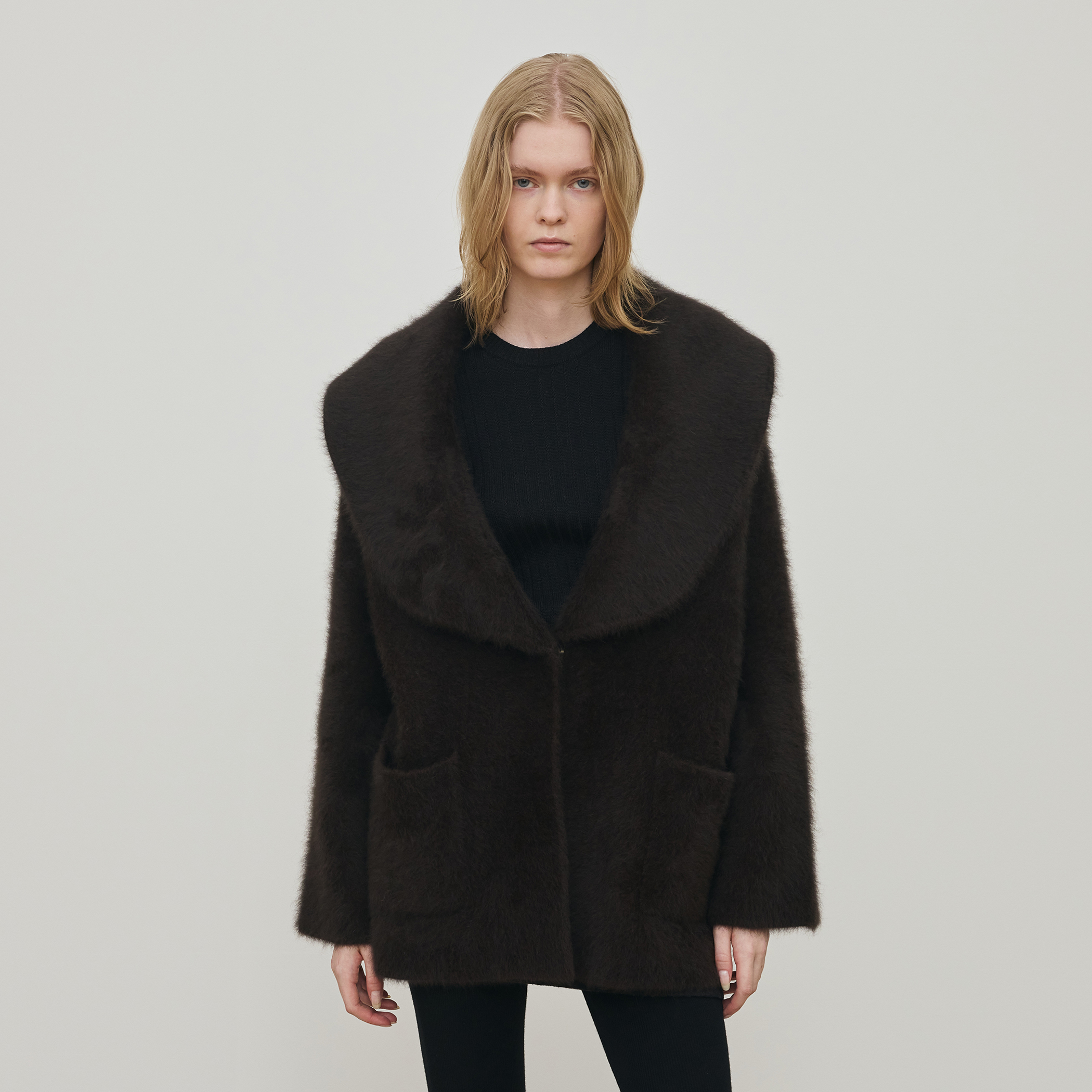 フォックスカシミヤ ショールカラーコート｜トゥモローランド 公式通販