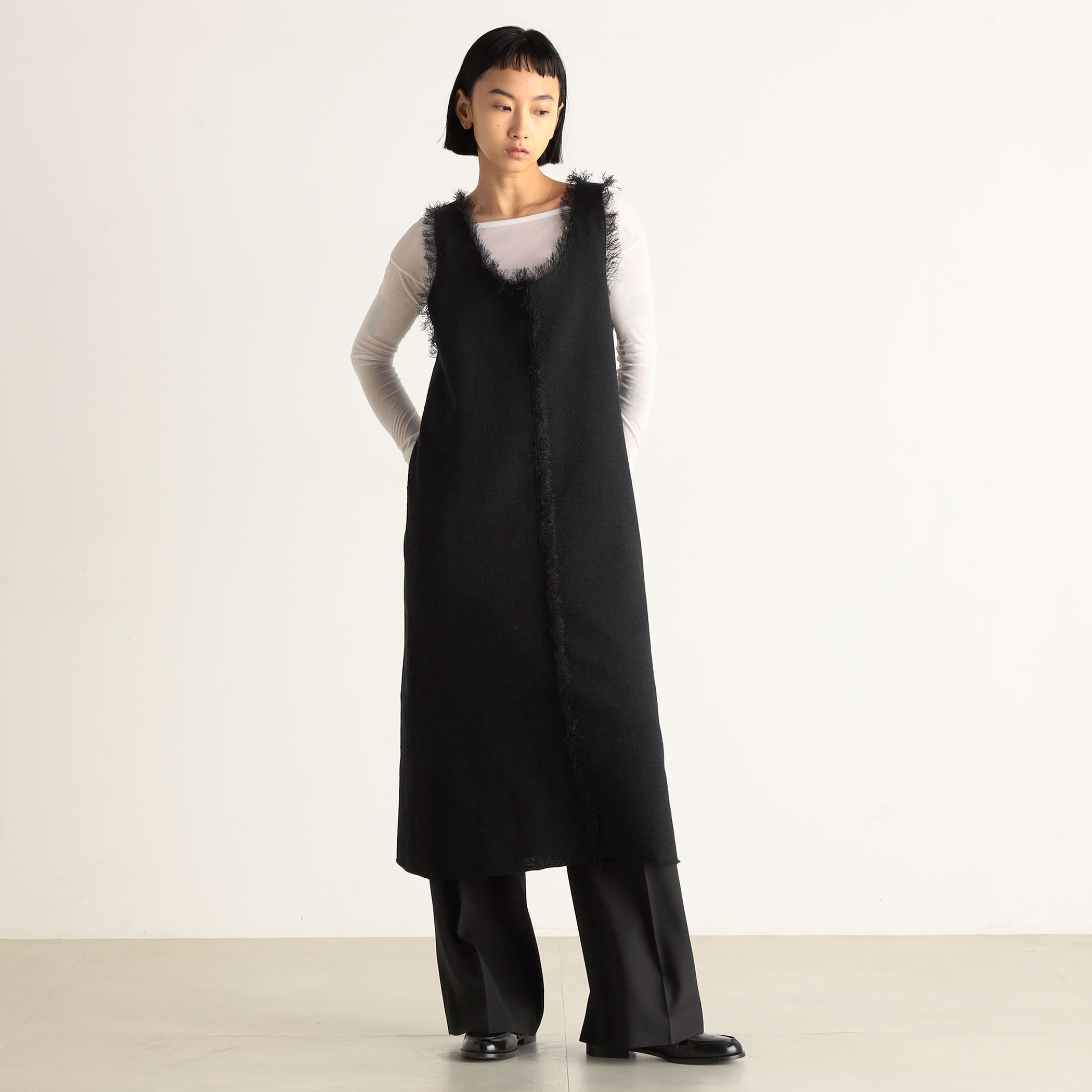 EZUMI 新品 ノースリーブ ワンピース レイヤード プリーツ