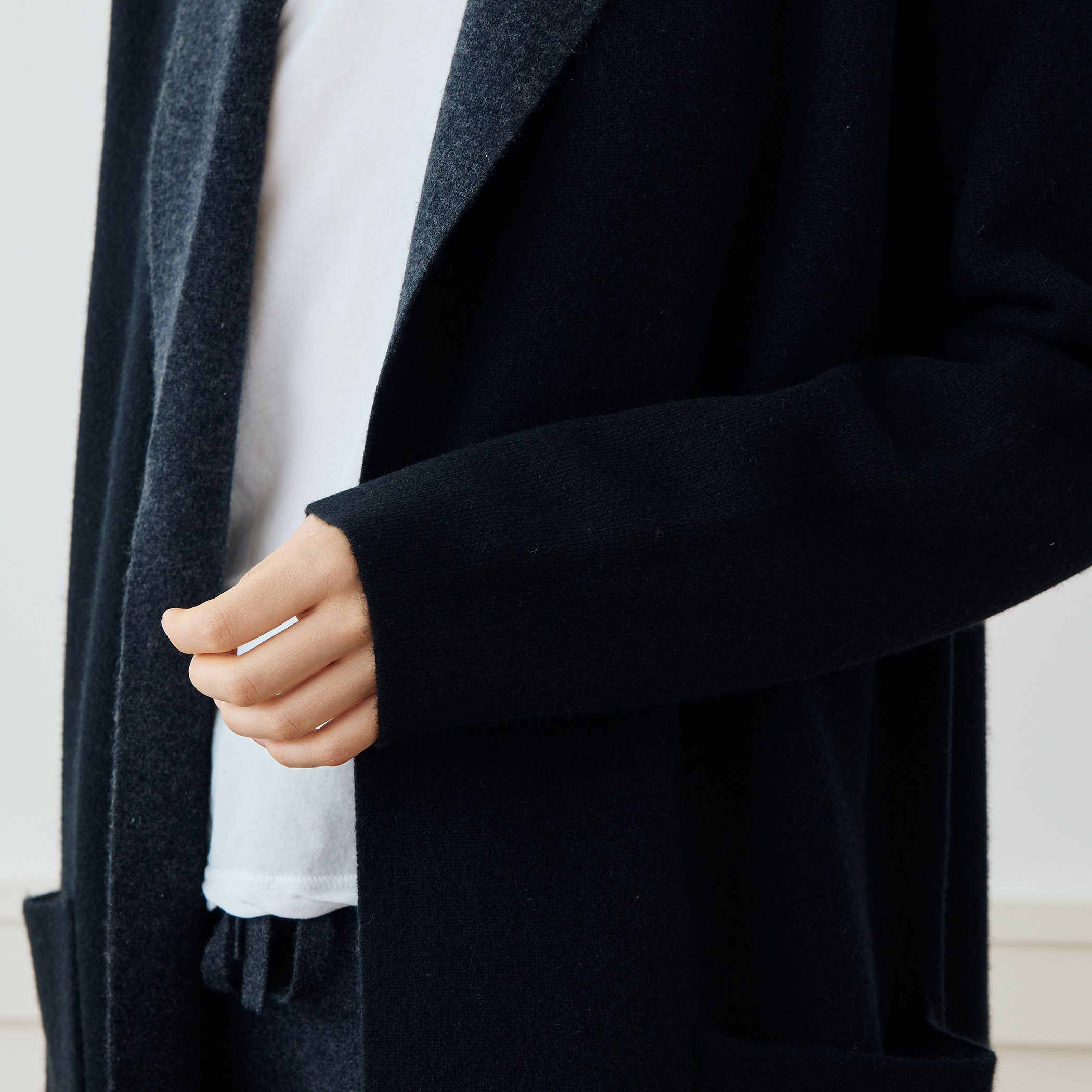 リサイクルカシミヤ ショールカラーコート WRBC2619｜トゥモローランド