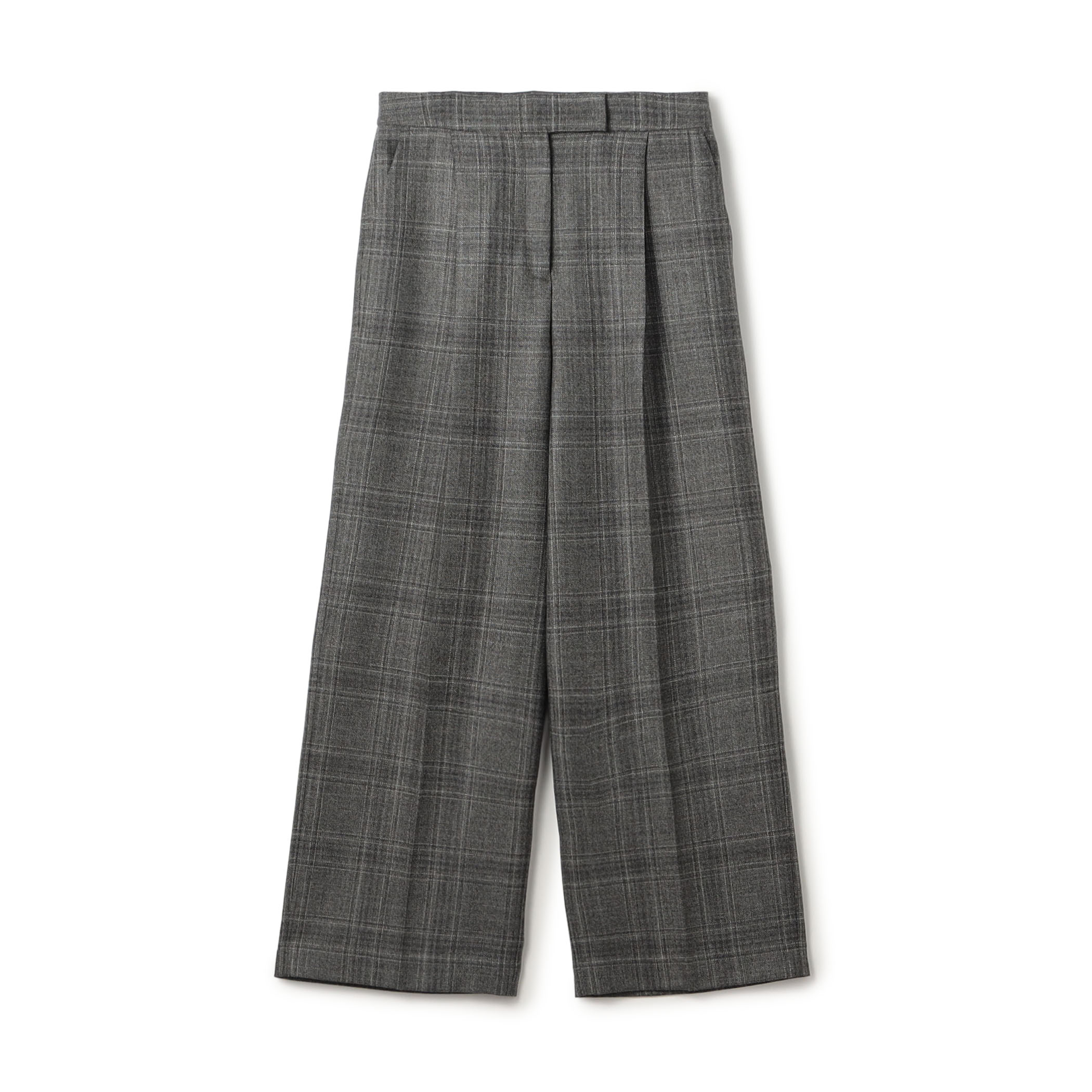 SILK AIR PANE タックワイドパンツ