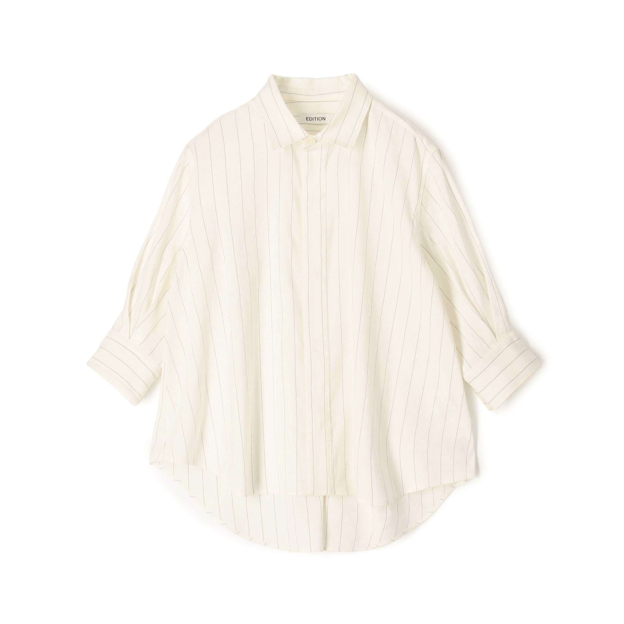 リネンストレッチストライプ ブラウス