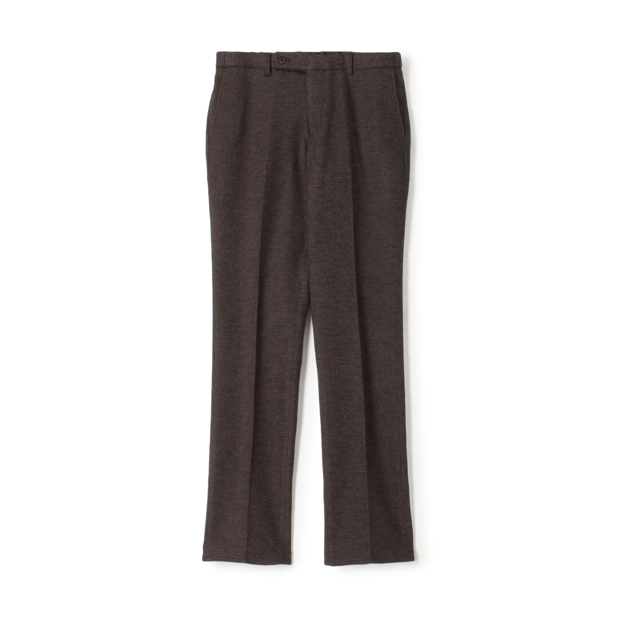ウールコットン ダブルジャガード ノープリーツシャーリングパンツ