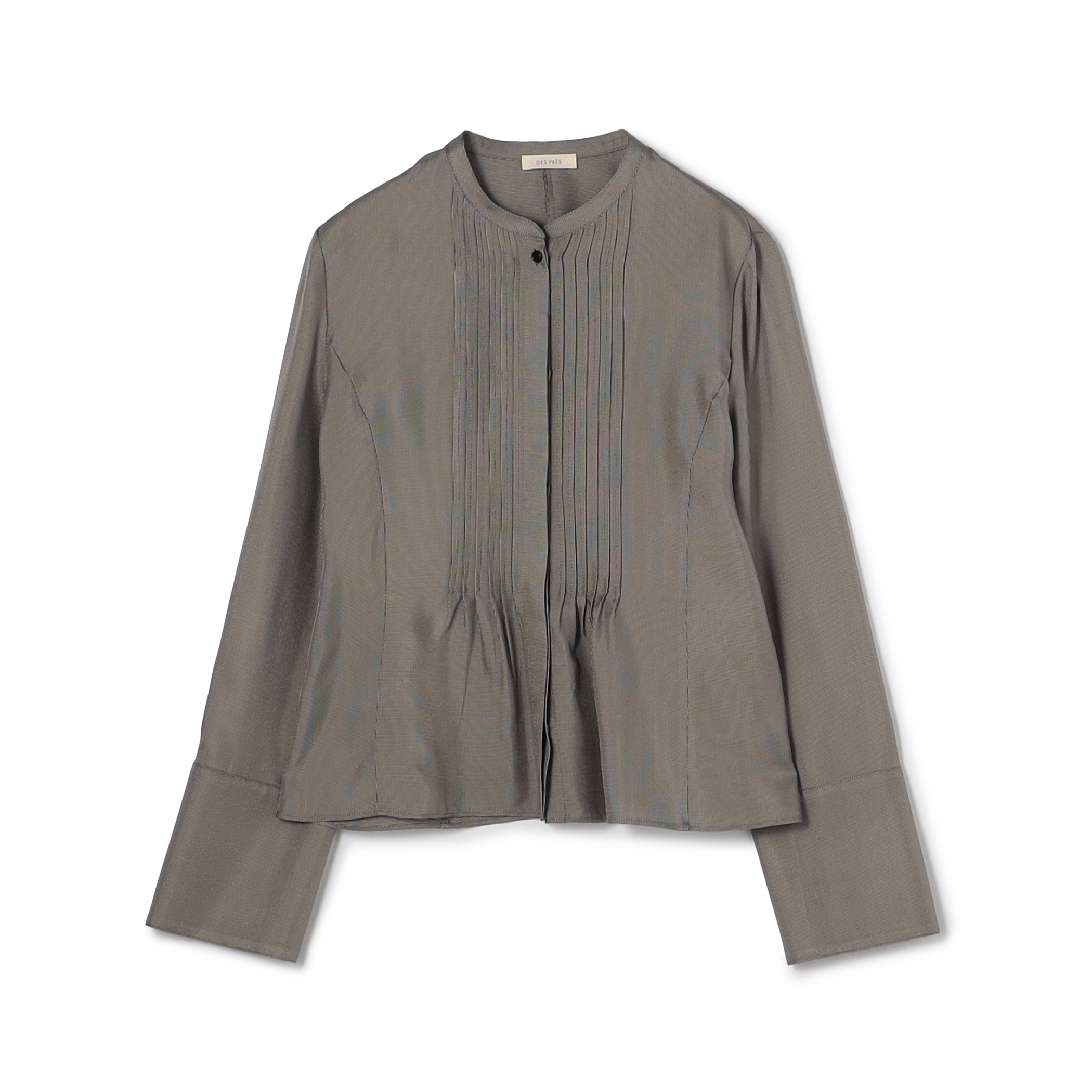 レーヨンマイクロハウンドトゥース ピンタックブラウス