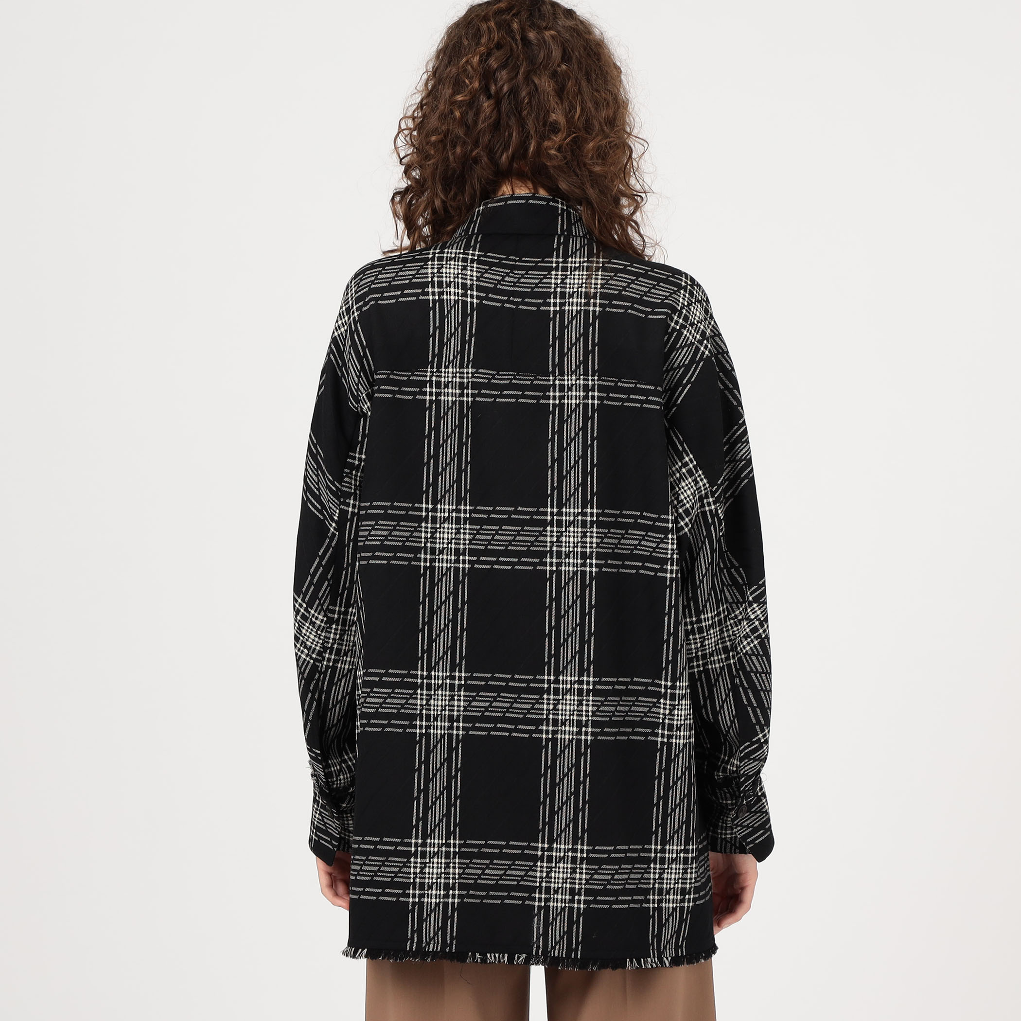 ハイツイストウールチェック スタンドカラーコート｜トゥモローランド