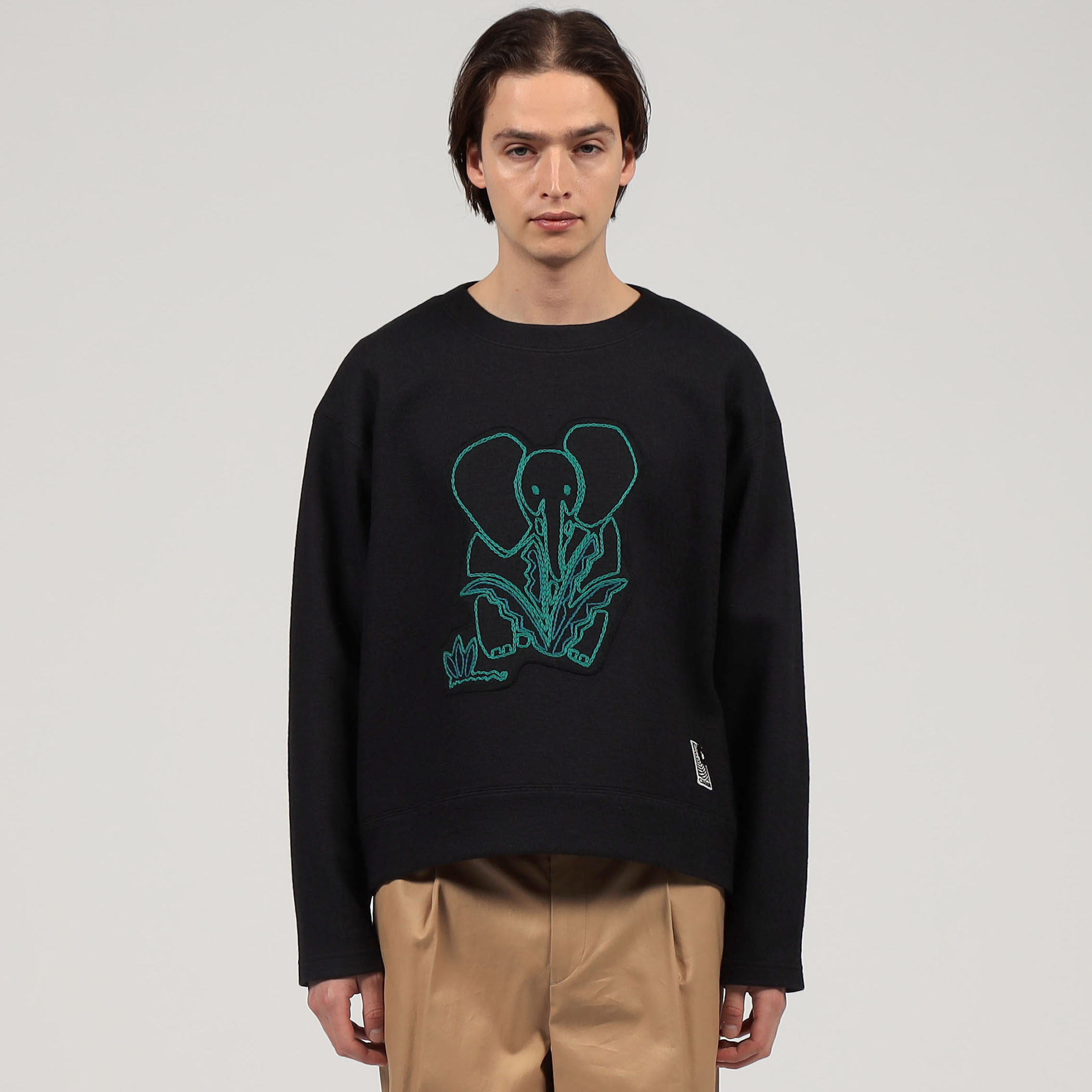 特価 CABaN ウールコットンダブルフェイス エンブロイダリープルオーバー M 特価 CABaN ウールコットンダブルフェイス エンブロイダリープル