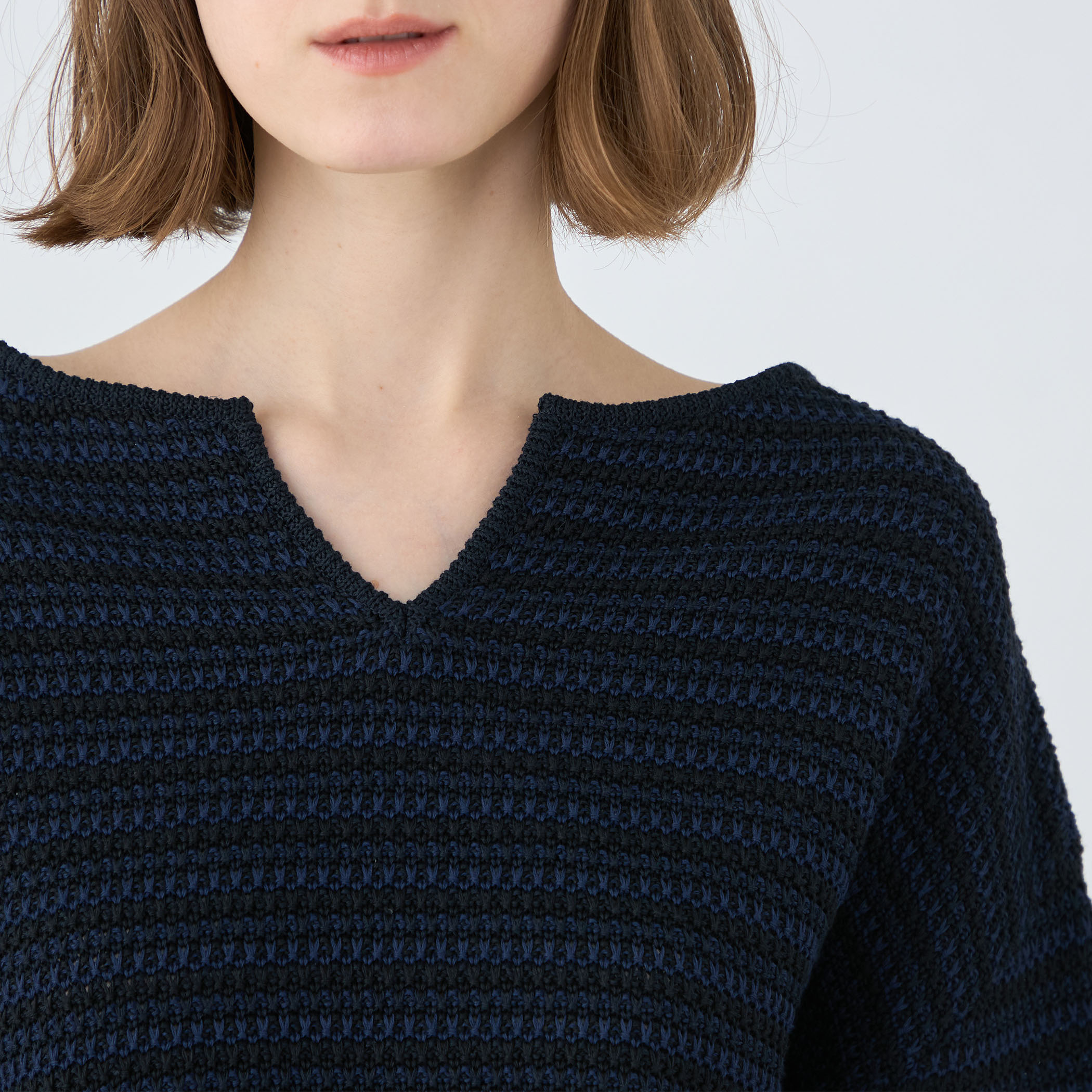 【MACPHEE】ハウンドトゥース キーネックプルオーバー MACPHEE ニット セーター ハウンドトゥース キーネックプル