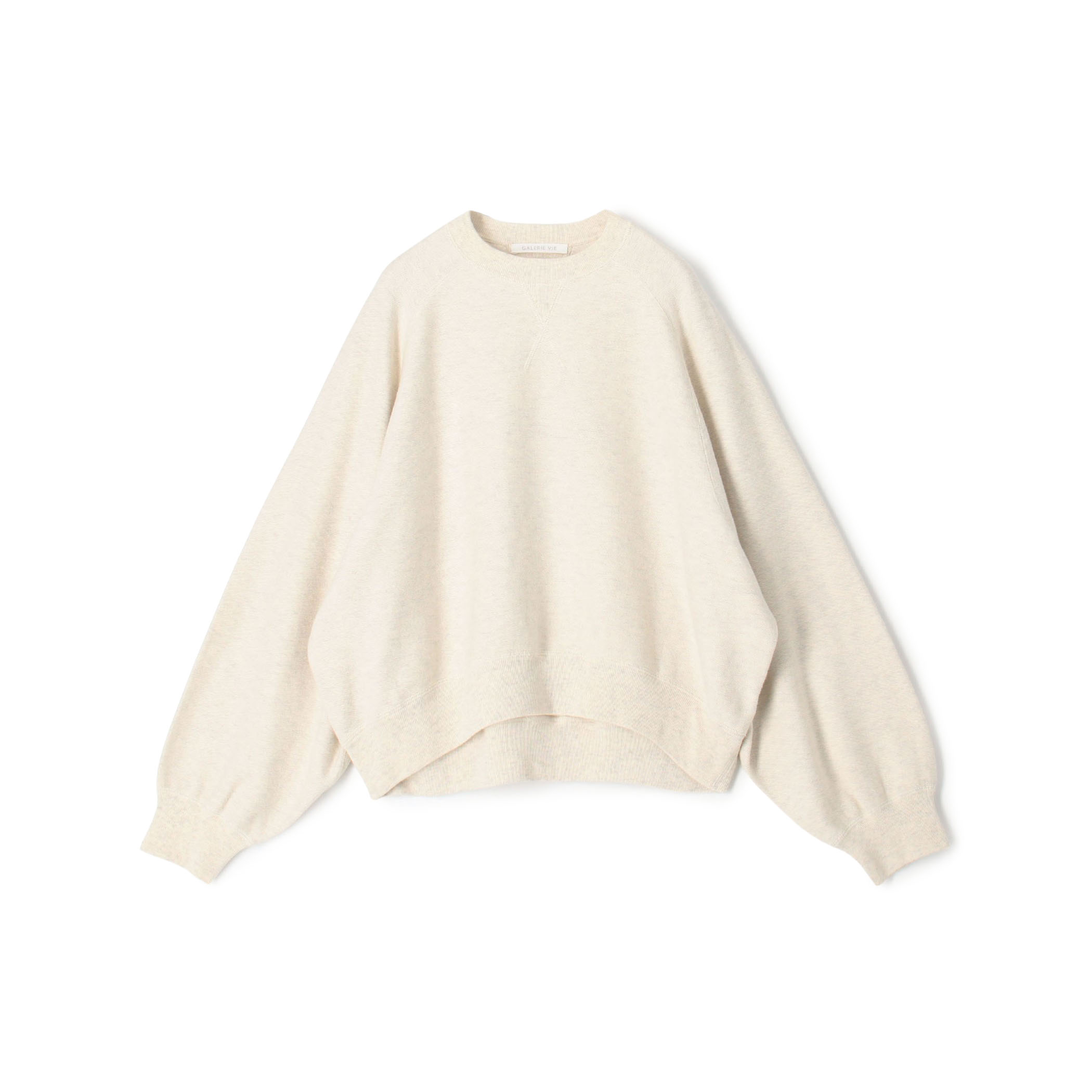 コットンナイロンスウェットニット クルーネックプルオーバー