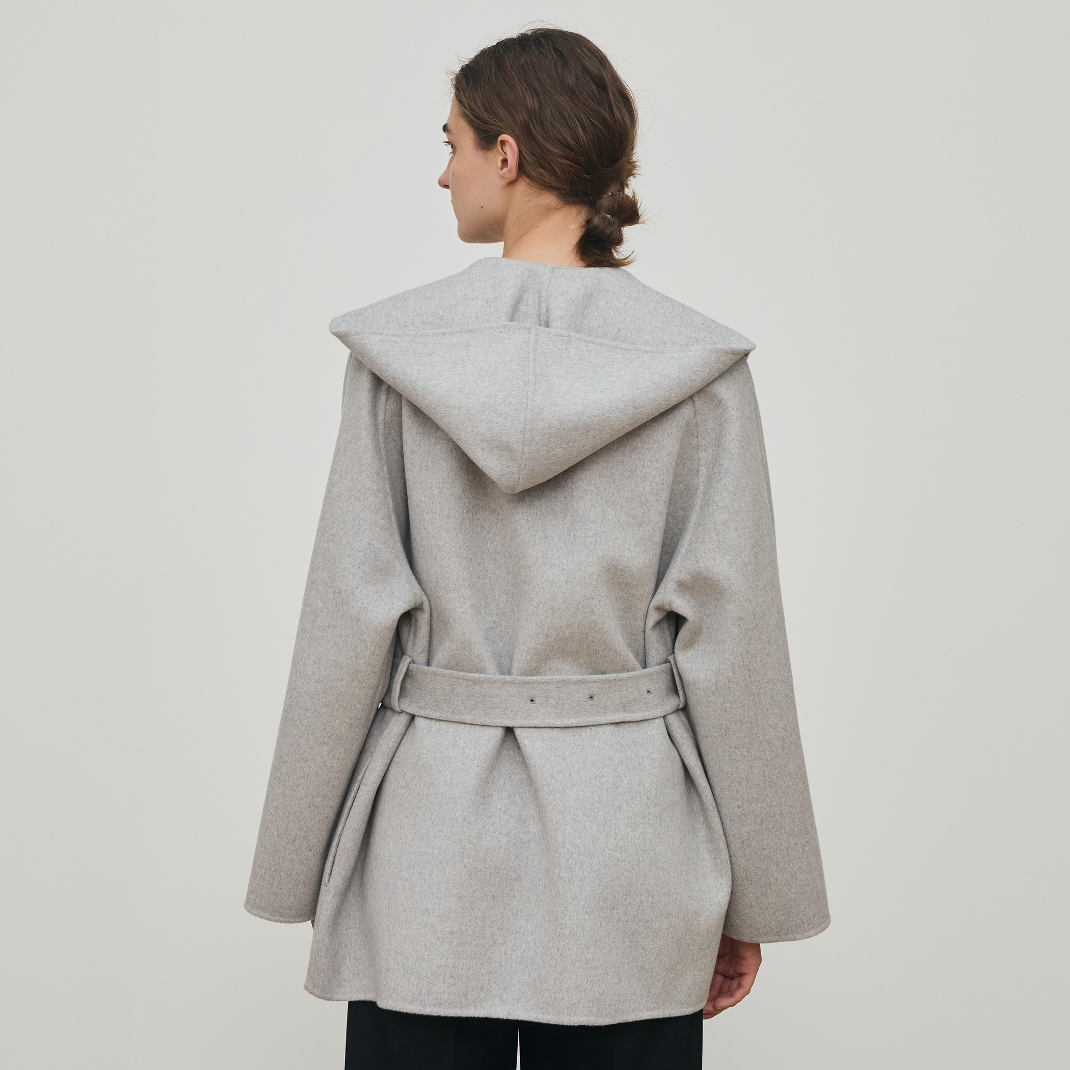 美品✨デプレ 23AW ウール100 ダブルフェイス　メルトンビーバーコート ダブルフェイスメルトンビーバー フーディーミディコート