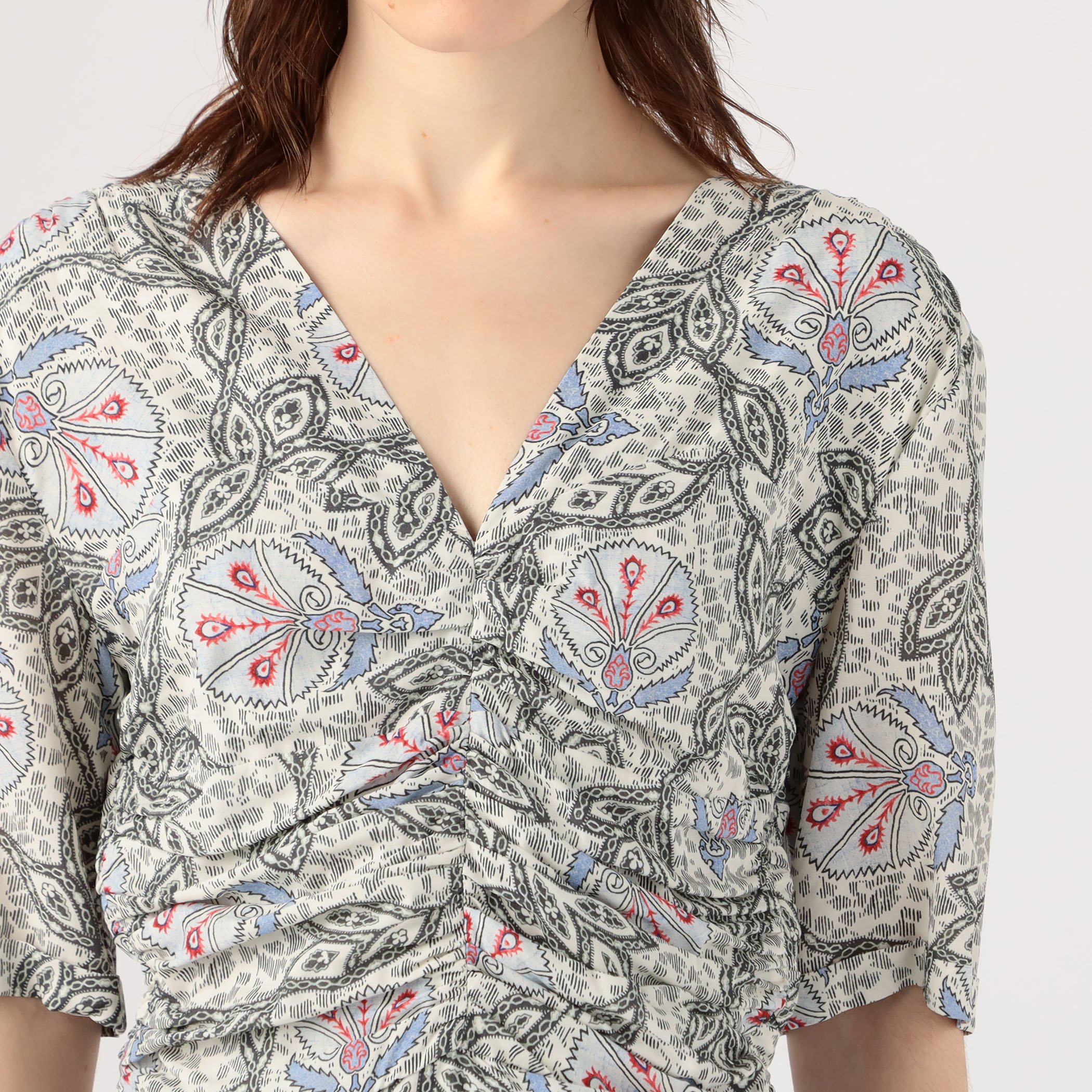 ISABEL MARANT ワンピース 白x赤(ドット) 2305225M0027 ISABEL MARANT ワンピース 白x赤(ドット) 2305225M0027 (Isabel