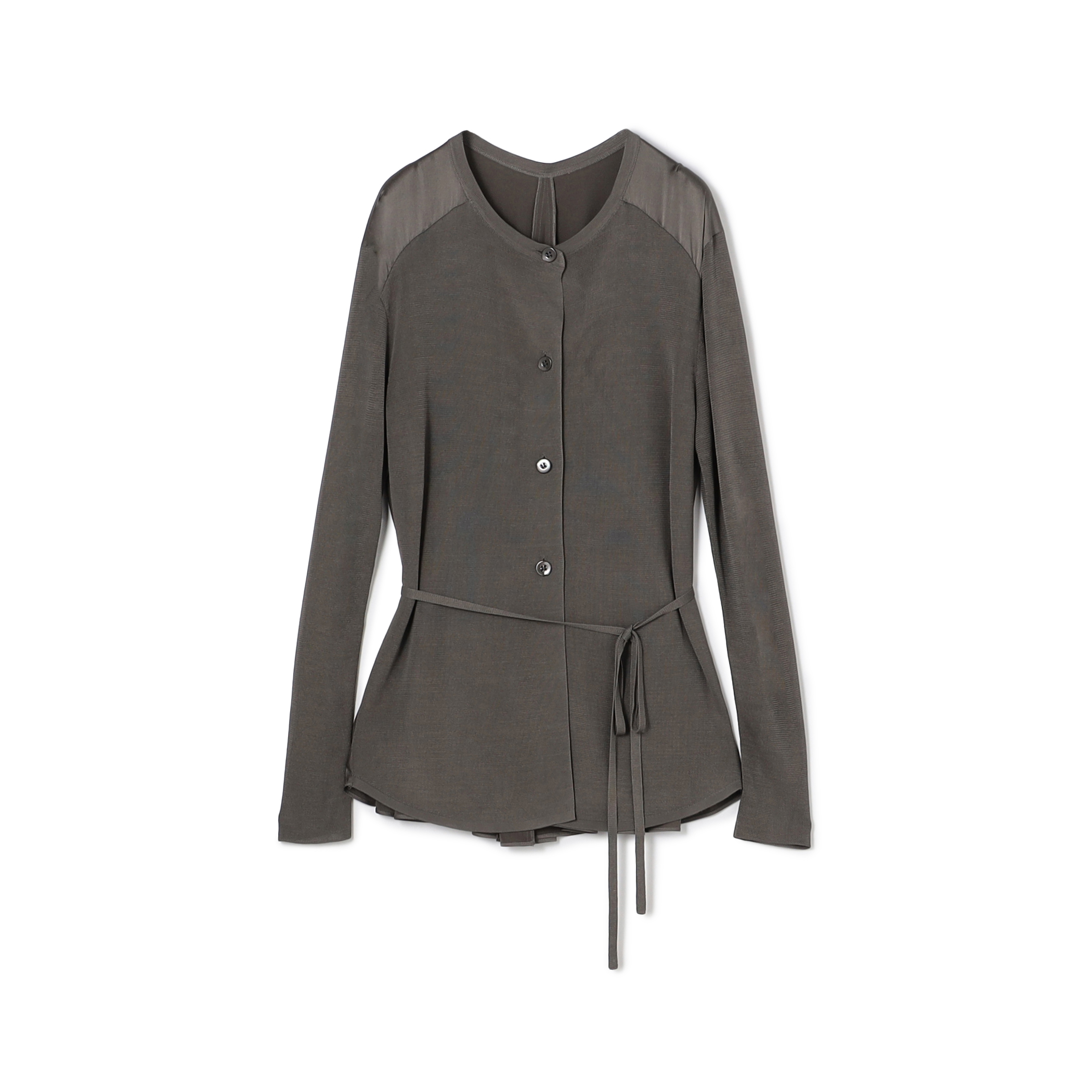 【WEB先行予約】 マットレーヨンシルクサテンコンビ バックドレープカーディガン