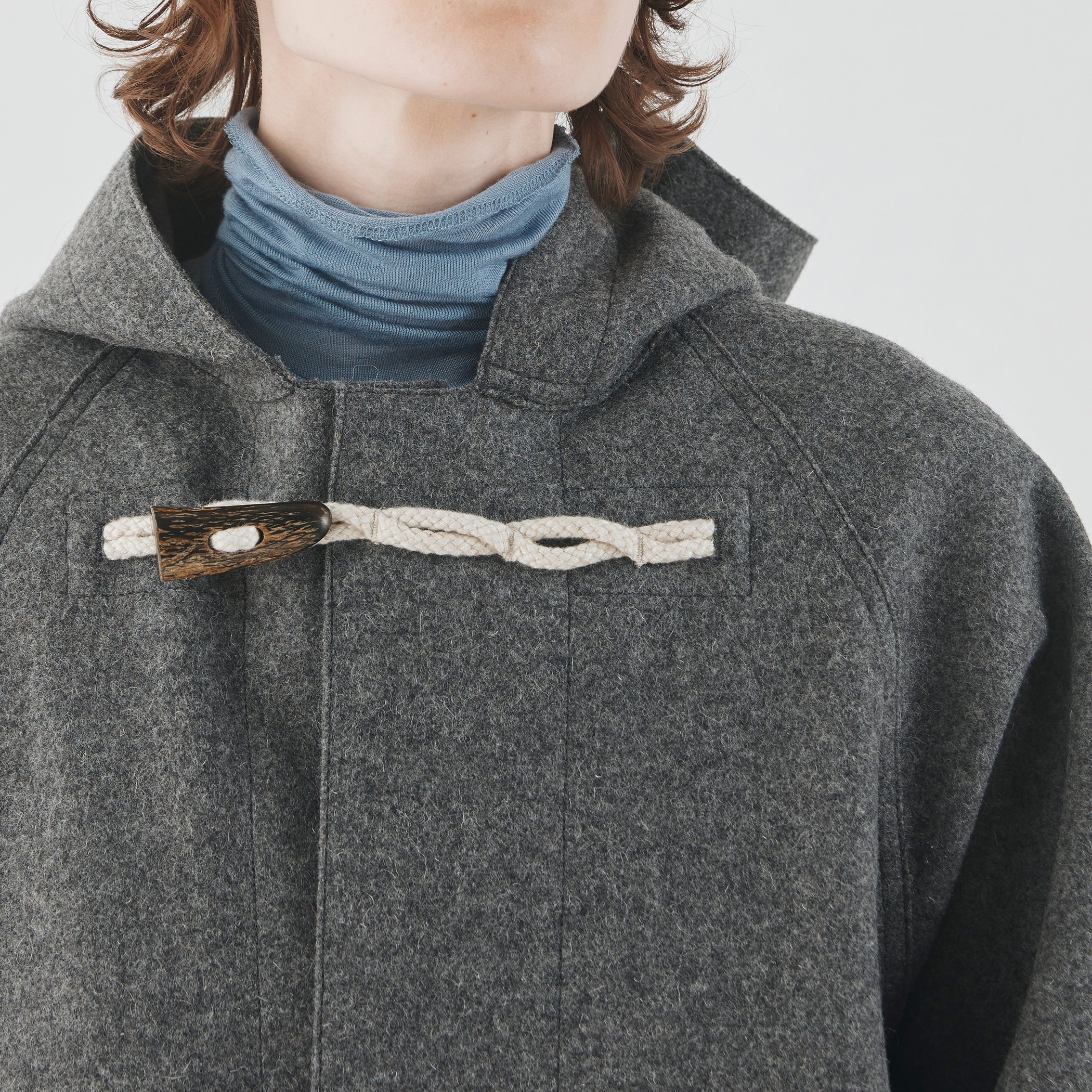 専用出品⭐️⭐️⭐️ フード付きダッフルコート（グレー・カーキ） KOBE LETTUCE（神戸レタス） ダッフルコート コート シャギーロング