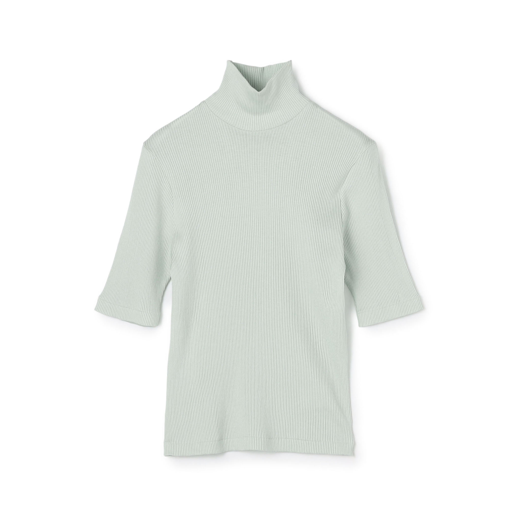 シルクコットンリブ ハーフスリーブプルオーバー