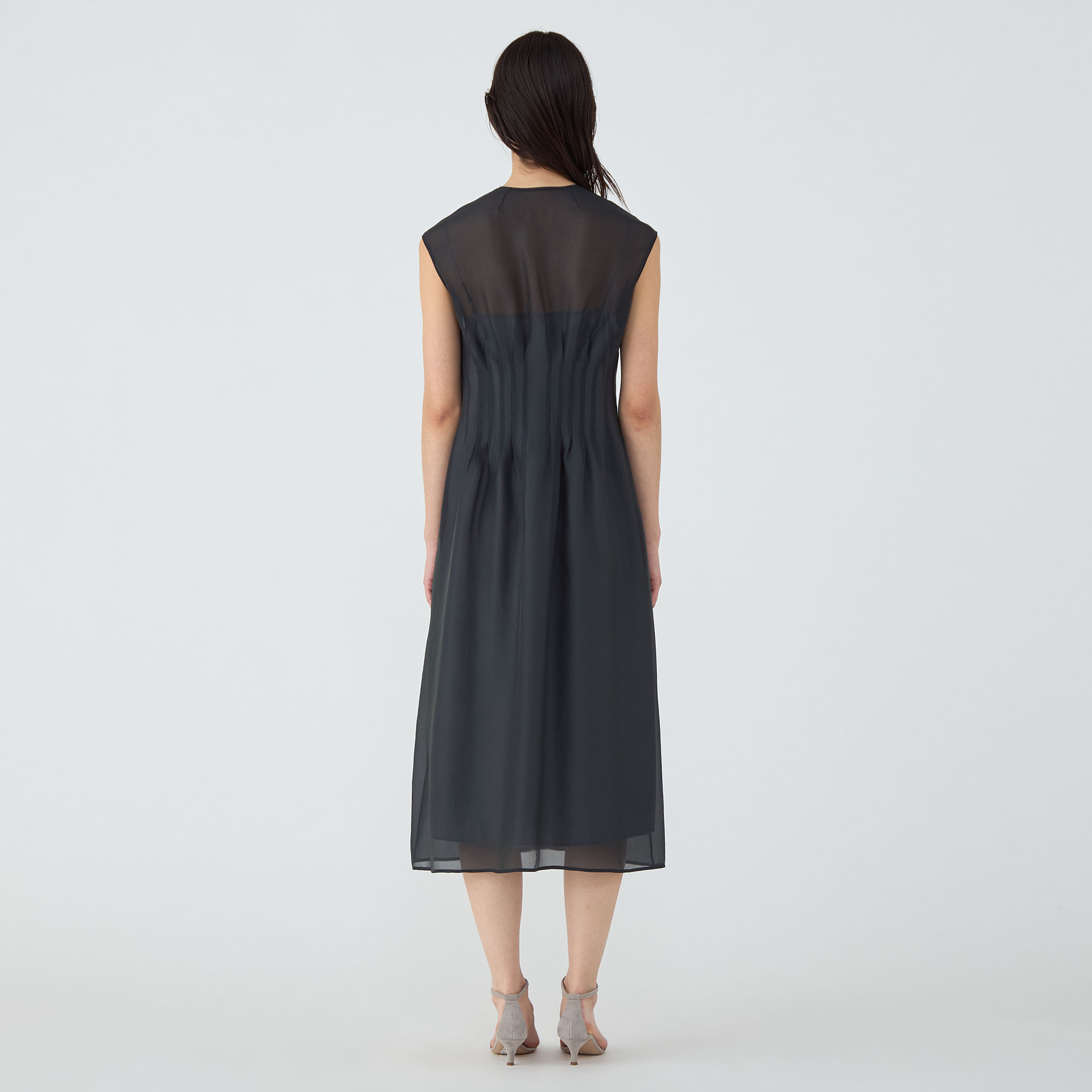 新品 hue DAY TO EVENING オーガンジータックワンピース 36