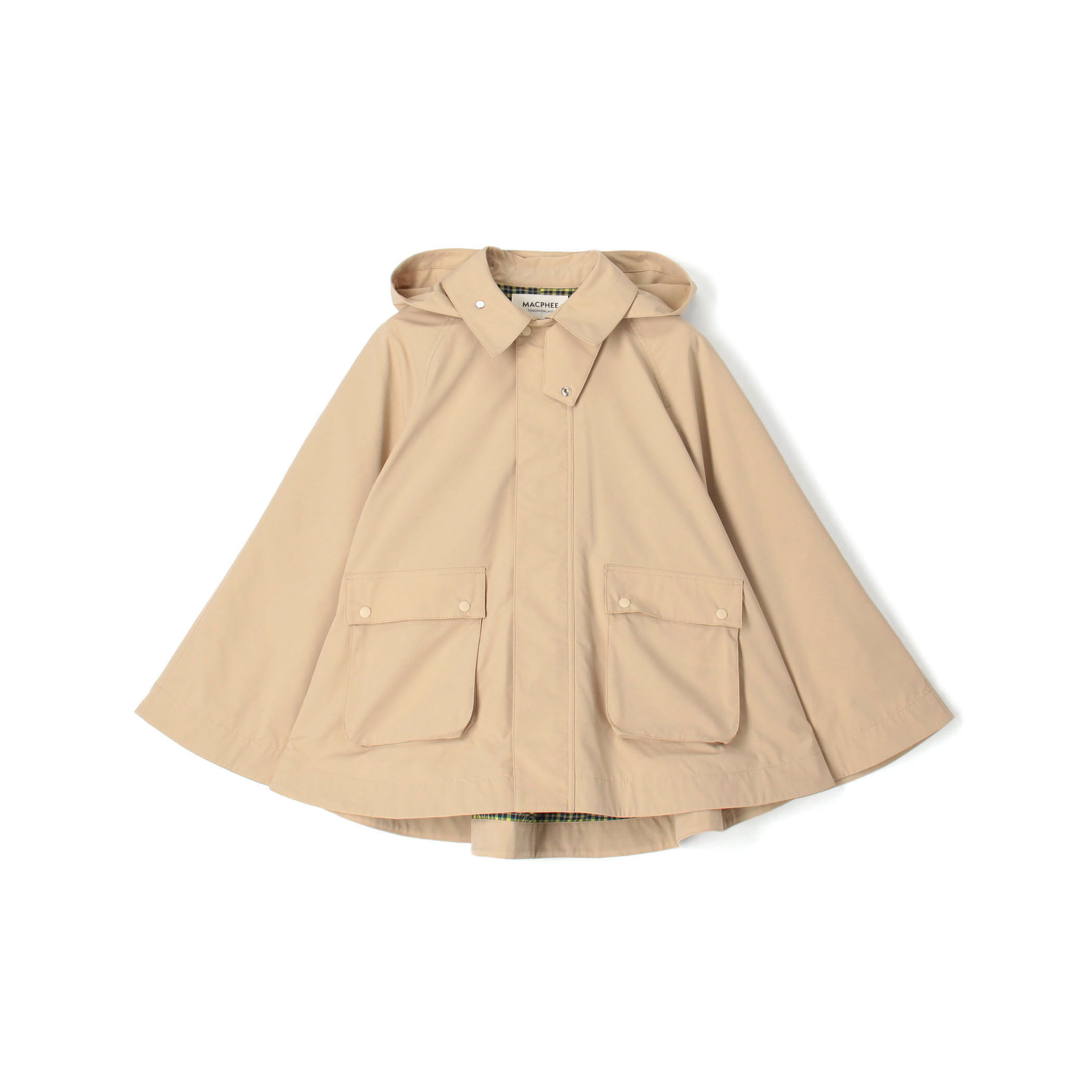 ポリエステル フーデッドポンチョ