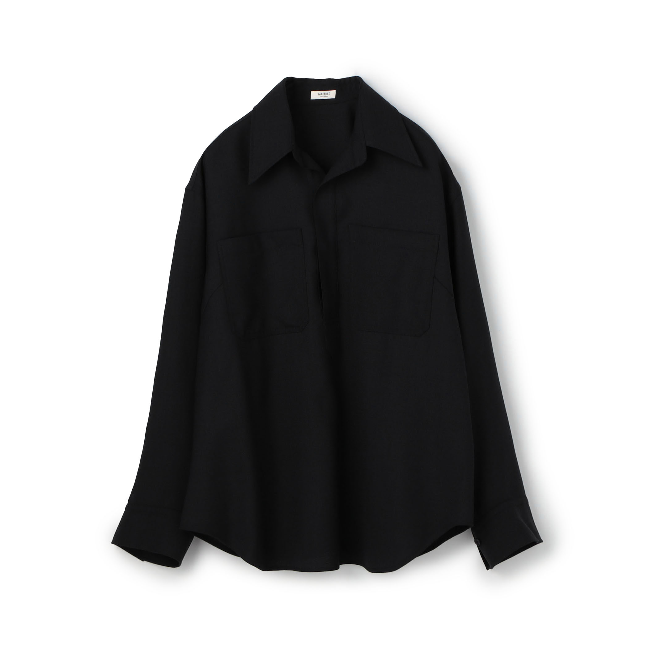 ウールジョーゼット プルオーバーシャツ