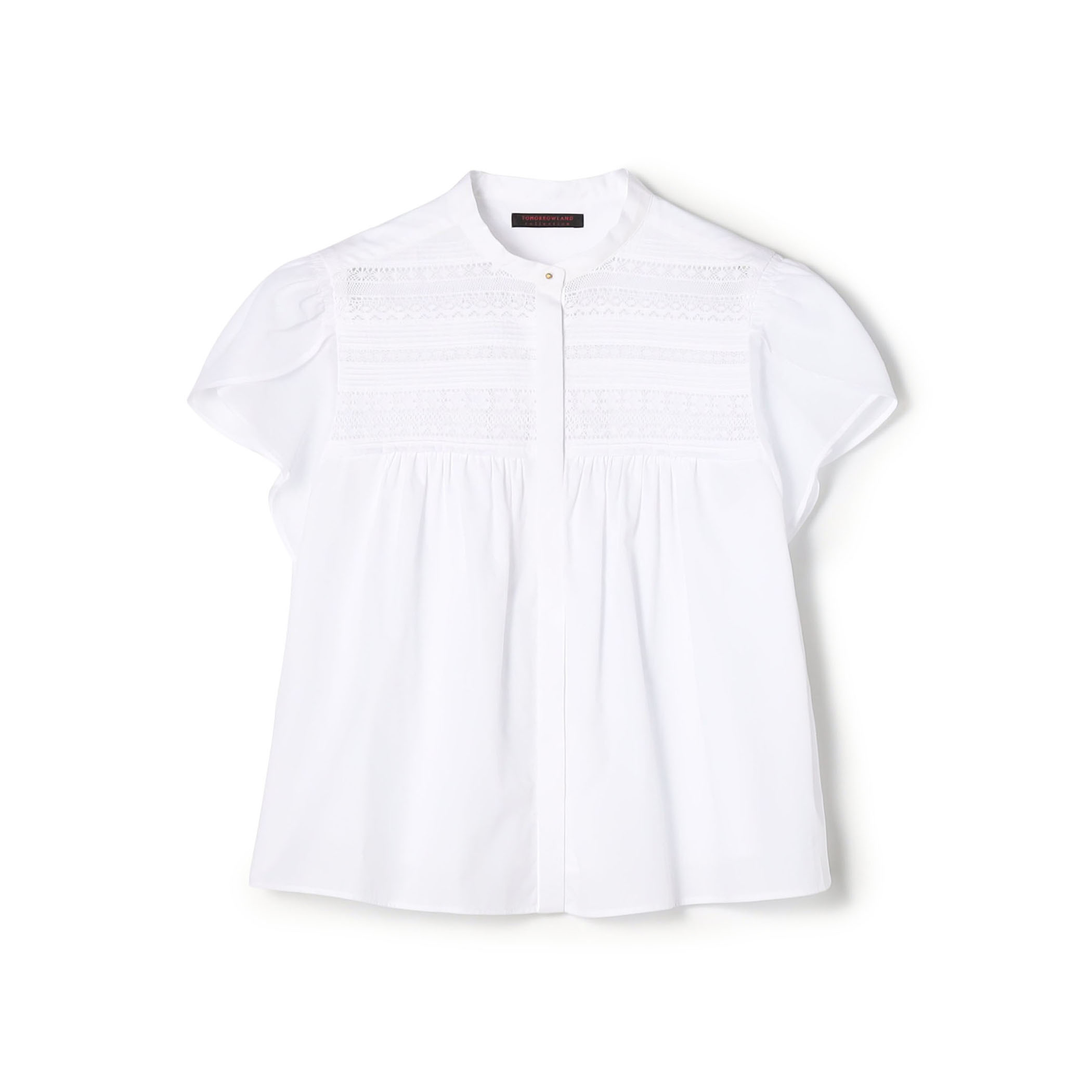 コットンコンビネーション ペタルスリーブブラウス