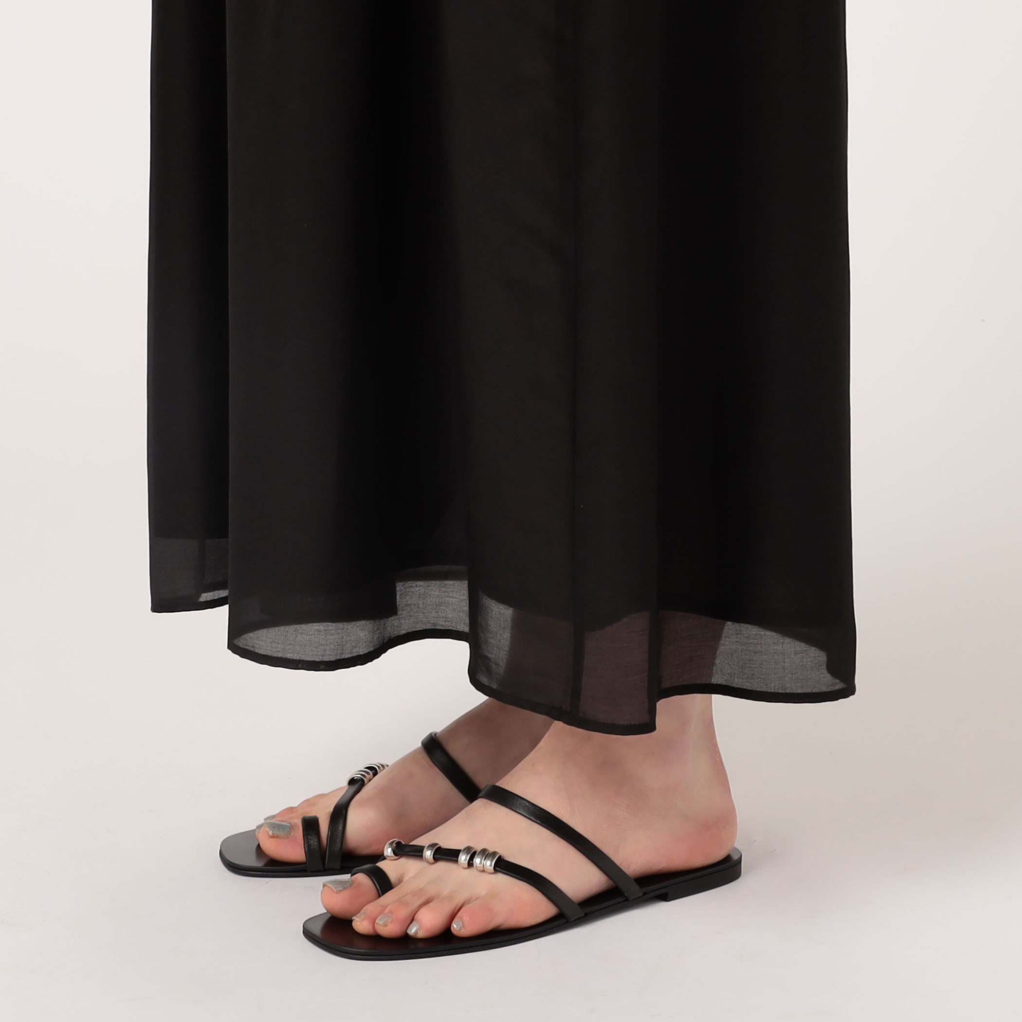 コットンシルクローンレースコンビ ホルターネックワンピース