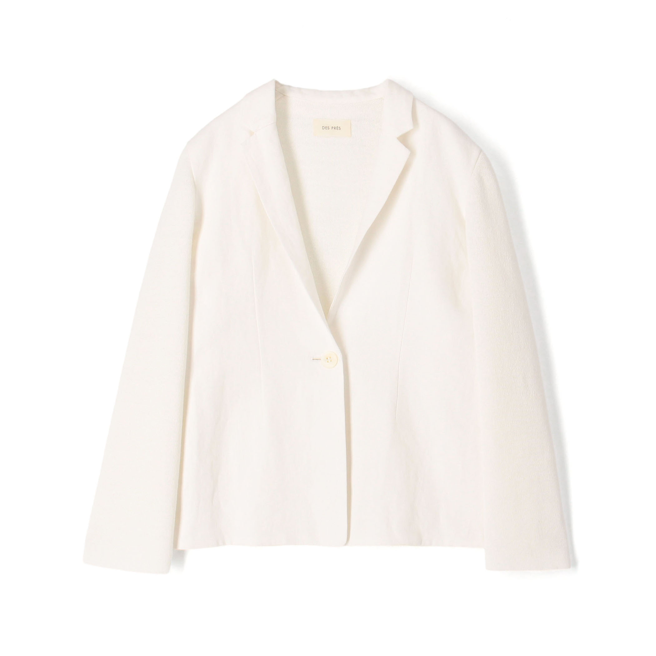 リネンファブリックコンビ テーラーニットジャケット