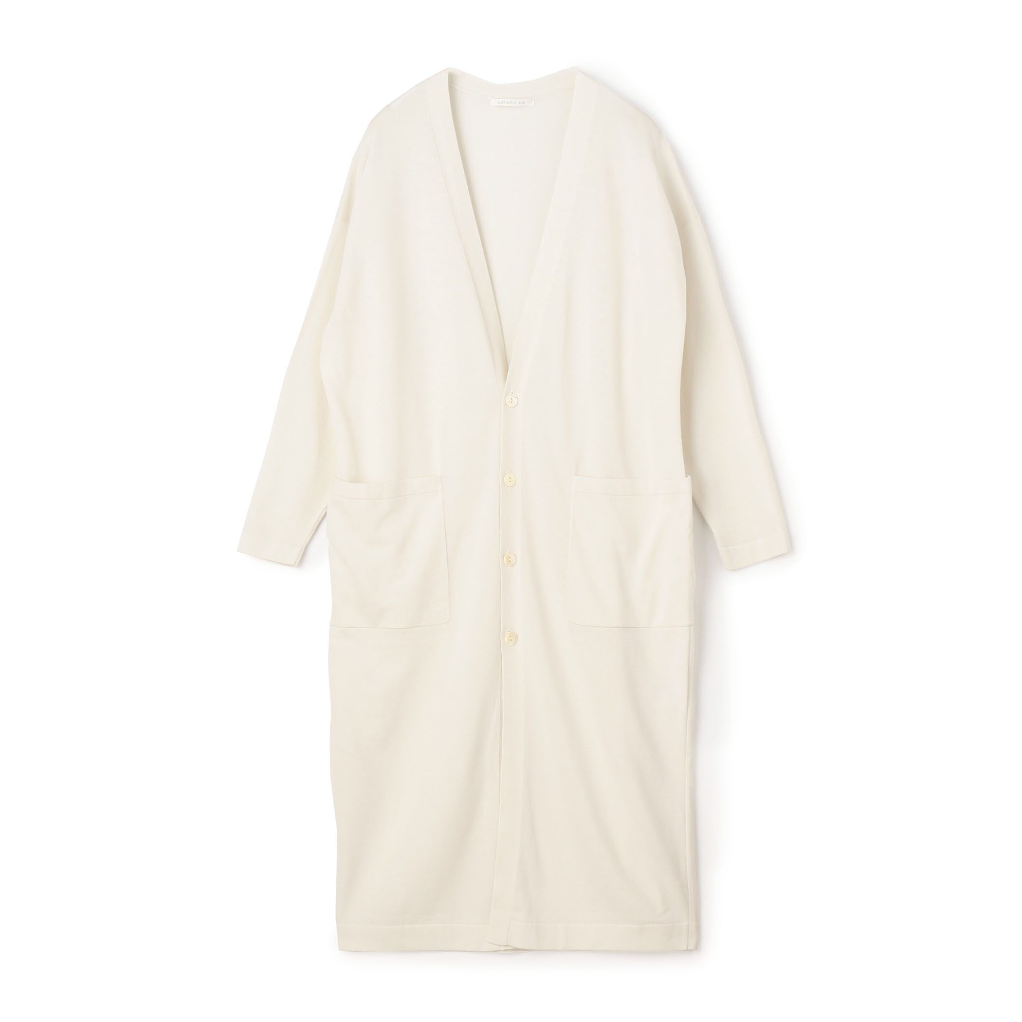 プレーンコットン Vネックロングカーディガン